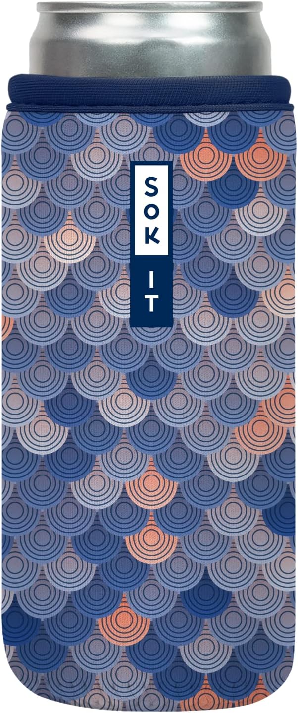 Sok It CanSok Sleeve for Beer & Soda Insulated Neoprene Cover (Sunrise Boulevard, 12oz Slim Can Sleeve)