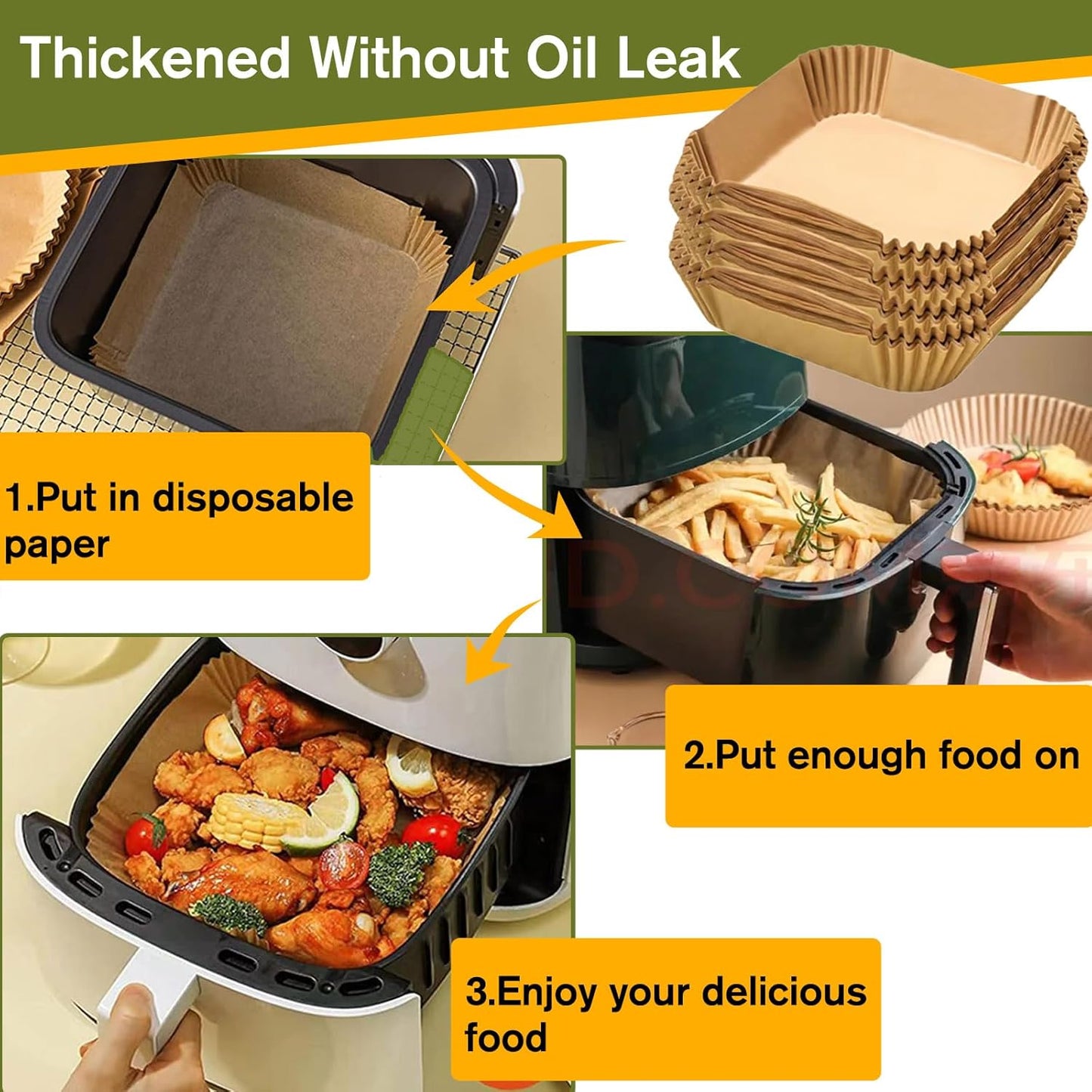 Small Air Fryer Liners for Cosori 2.1qt Air Fryer, Mini Air Fryer Liners Disposable 2 2.1 2.6 3QT, 5.5 Inch Air Fryer Liners