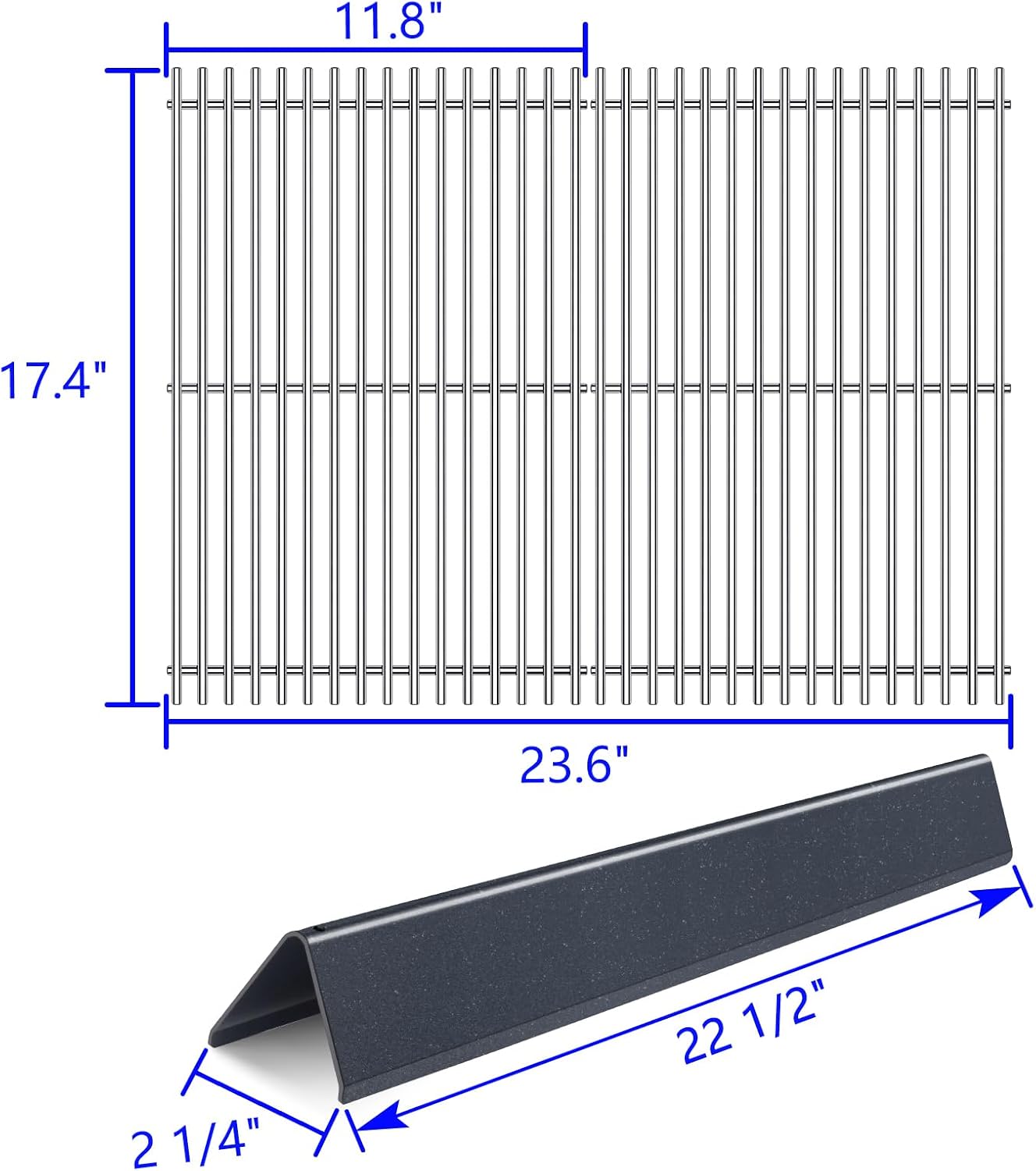 7536 7525 Grill Grates Replacement for Weber Spirit Grill Parts E-310, E-320, 300 Series, Weber Genesis Grill Silver B/C, Gold B/C, Platinum B/C, Spirit 700 and 900, 17.4” Flavorizer Bars Grid