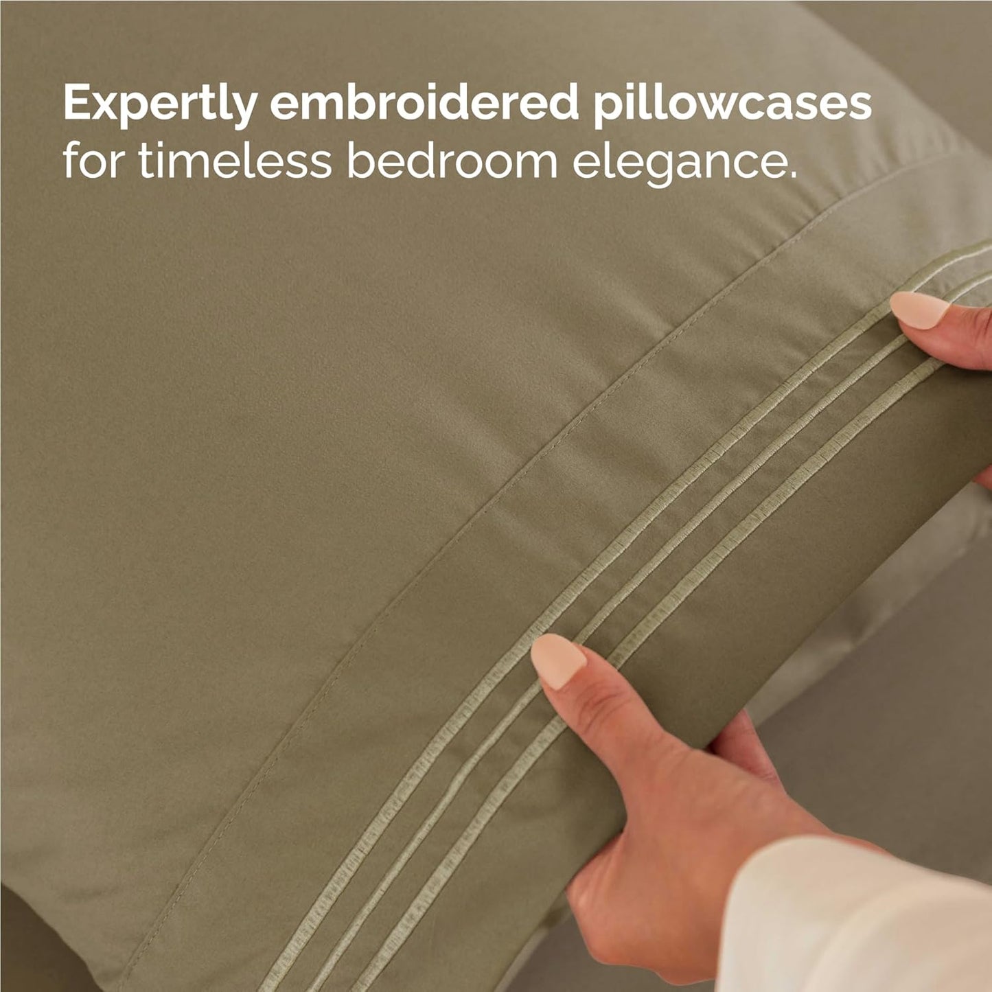 Full Size 4 Piece Sheet Set - Comfy Breathable & Cooling Bed Sheets Set - Hotel Luxury Bedding for Women, Men, Kids, Teens, Boys & Girls - Deep Pockets, Ultra-Soft and Wrinkle Free - Oeko-Tex - Khaki