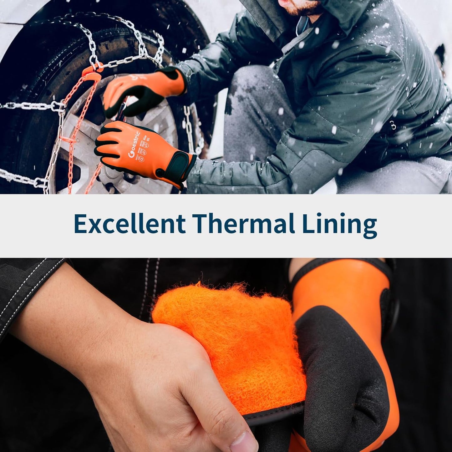 Waterproof Winter Gloves for Men & Women, Insulated Work Gloves with Grip for Cold Weather, Construction & Snow Work