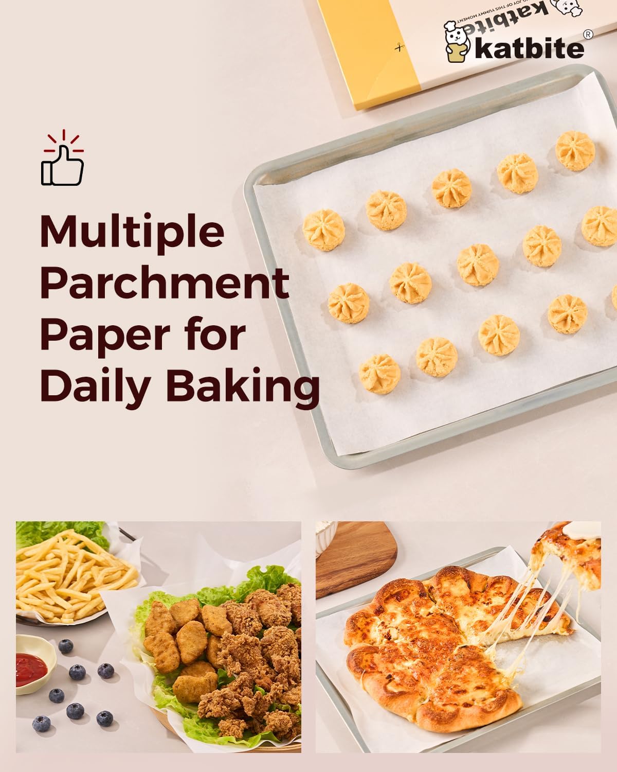 Katbite 200PCS 12x16 In Heavy Duty Flat Parchment Paper - Thumbnail 5