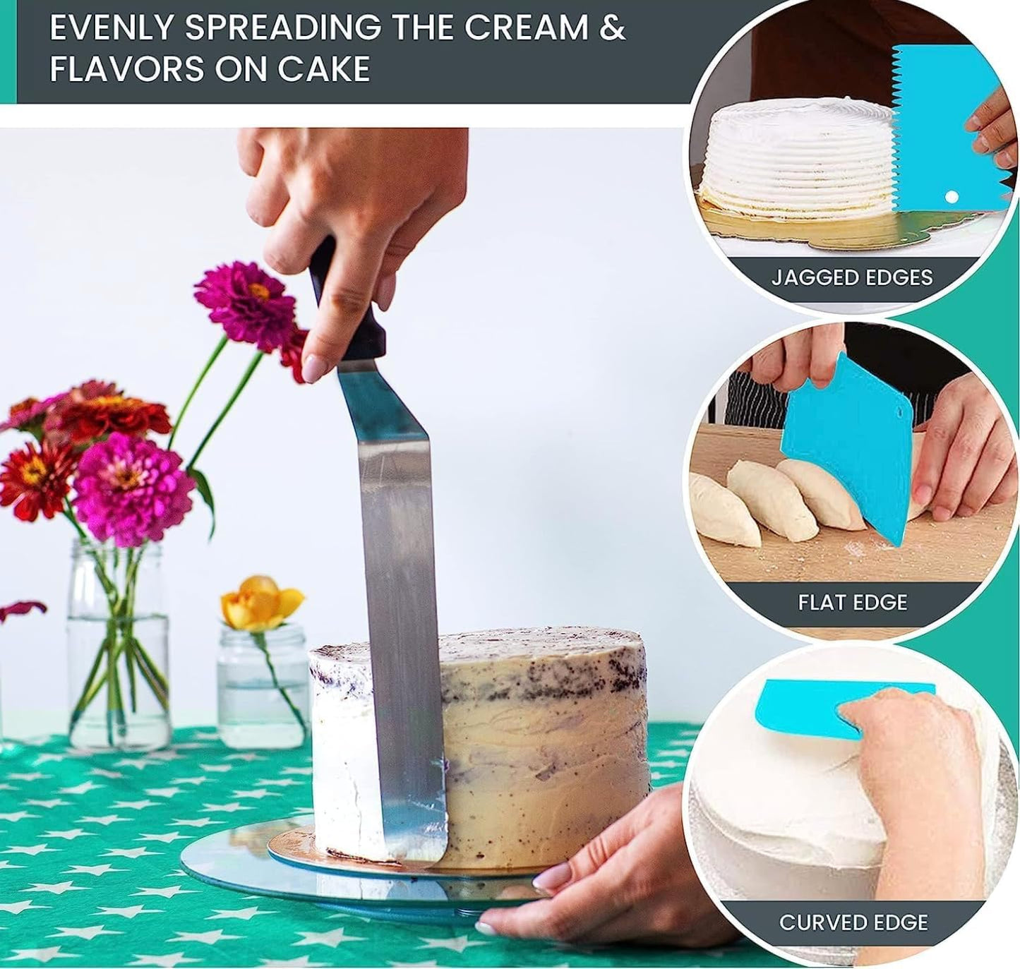 zhonglinhua99pcs Cake Pan Set with Removable Base, Cake Decorating Supplies with 3 Nonstick Bakeware Springform Pans (8" 9" 10"), Numbered Icing Piping Tips and Other Baking Supplies for Cheesecake