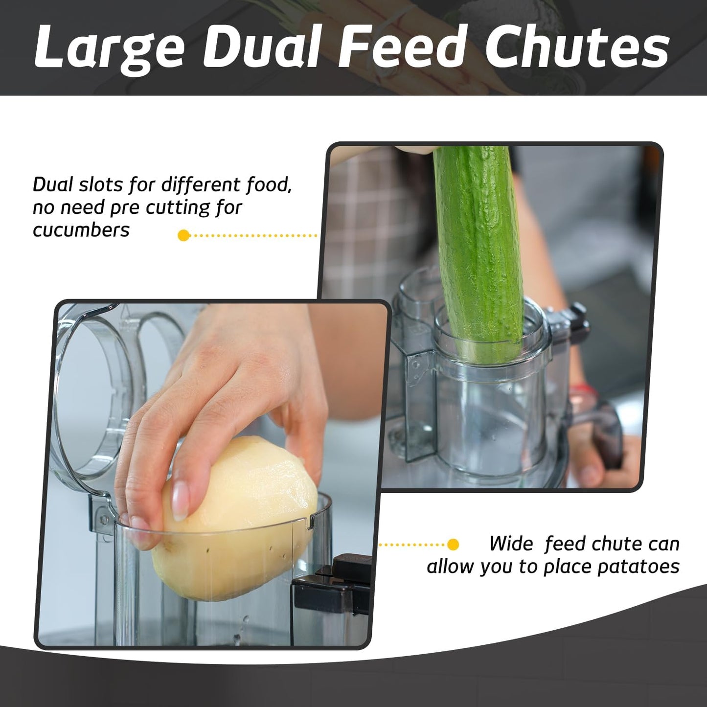 14-Cup French-Fry-Cutter Large Food-Processors - Large Feed Chute, Grey Color, Cheese Shredding, Meat Chopping, Shredding and Slicing, Mixing and Doughing, for Home Use