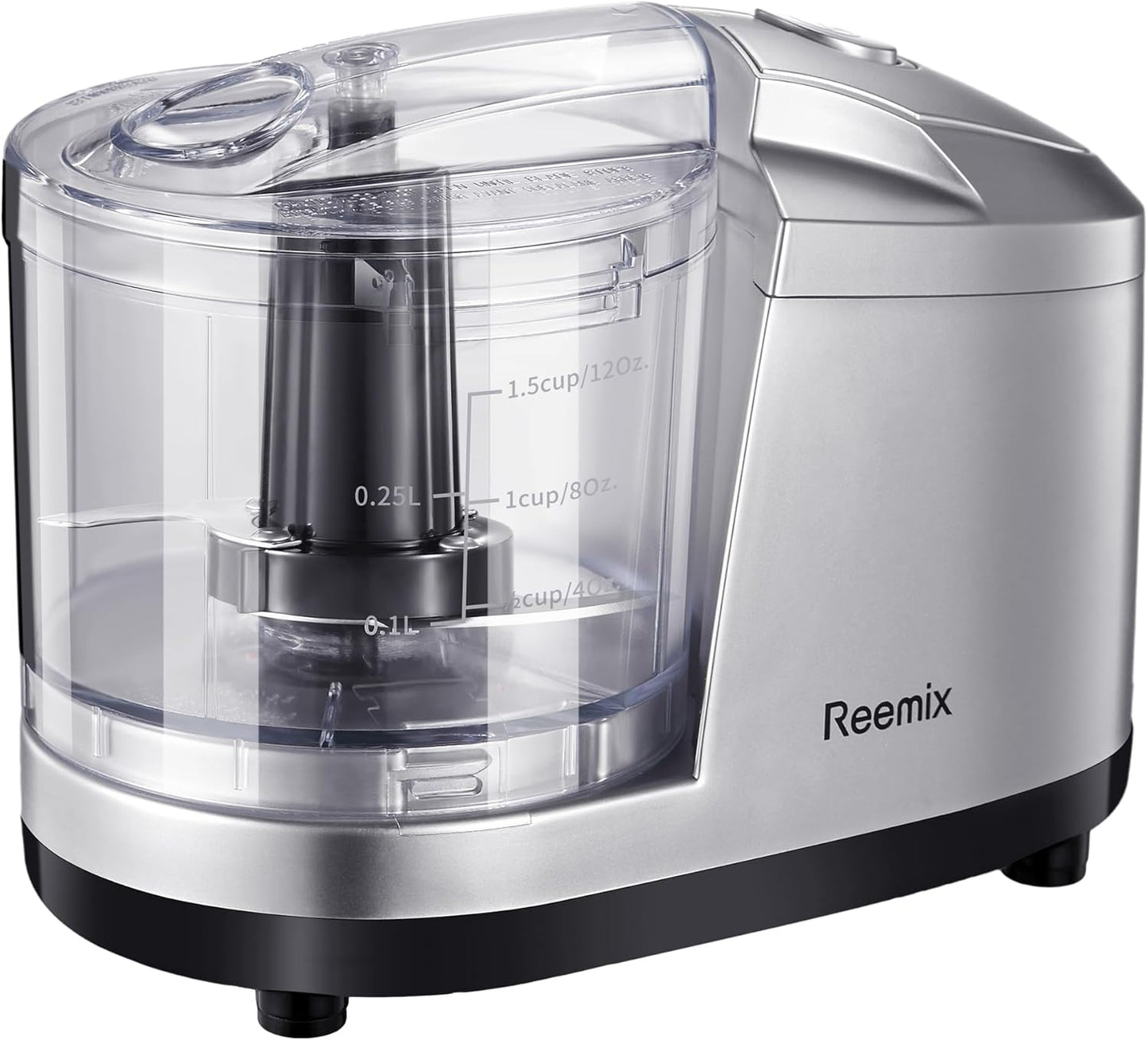 1.5-Cup One-Touch Electric Food Chopper, 100W Mini Food Processor Meat Grinder, Mix, Chop, Mince and Blend Vegetables, Fruits, Nuts, Meats, Stainless Steel Blade (Silver)