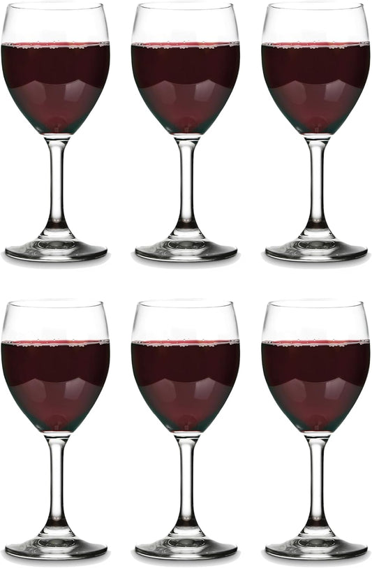 Vikko 11.5 Ounce Wine Glasses, Set of 6 Glasses for Red and White Wine With Stem, Clear Glasses for Wine, Thick and Durable Stemmed Cup