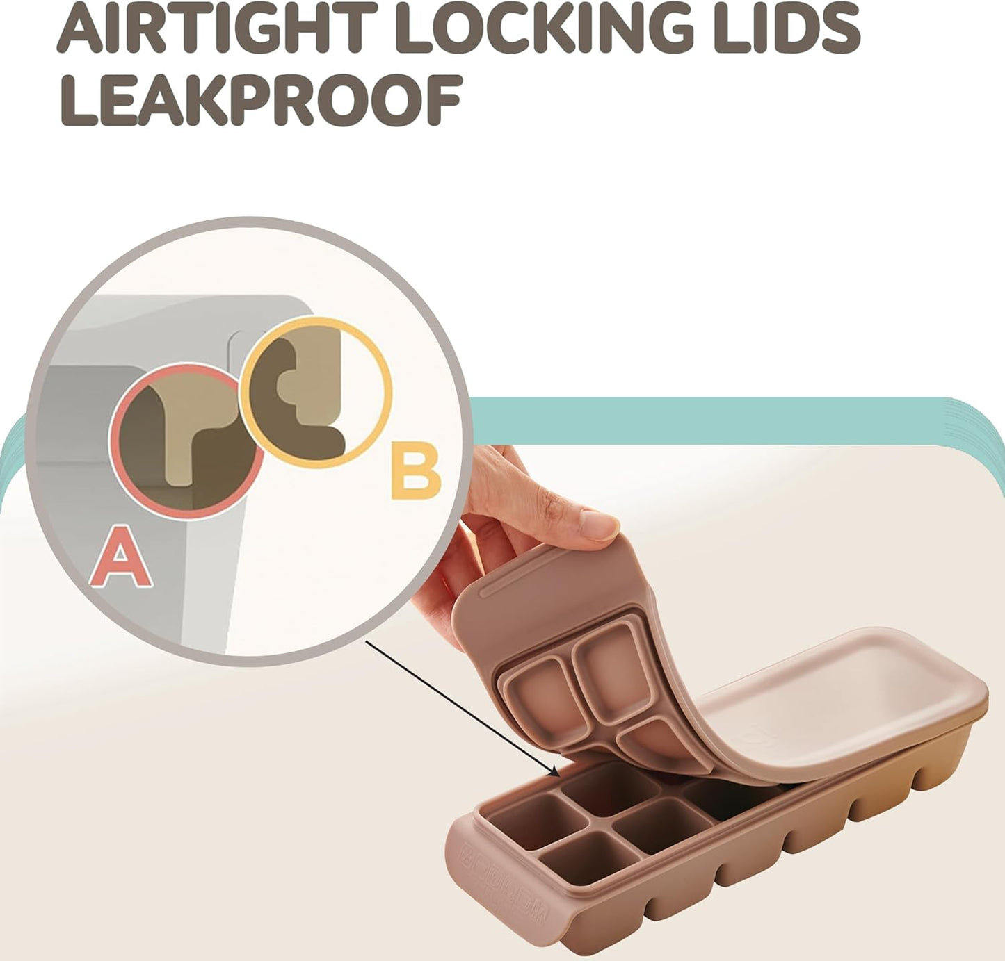 Silicone Freezer Trays with Lid, 0.7oz 12 Section 4 Sets - Leak Proof Silicone Freezer molds for Homemade Baby Food Breastmilk, Purees, Vegetables, Baby Food Jars Ice Tray with Lid BPA Free Mix