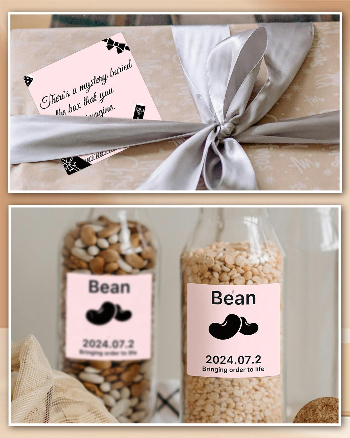 iEager Pink Square Thermal Label Stickers, 3" x 3" Self-Adhesive Square Direct Thermal Labels with Perforation Line, 500 Sheets/Roll