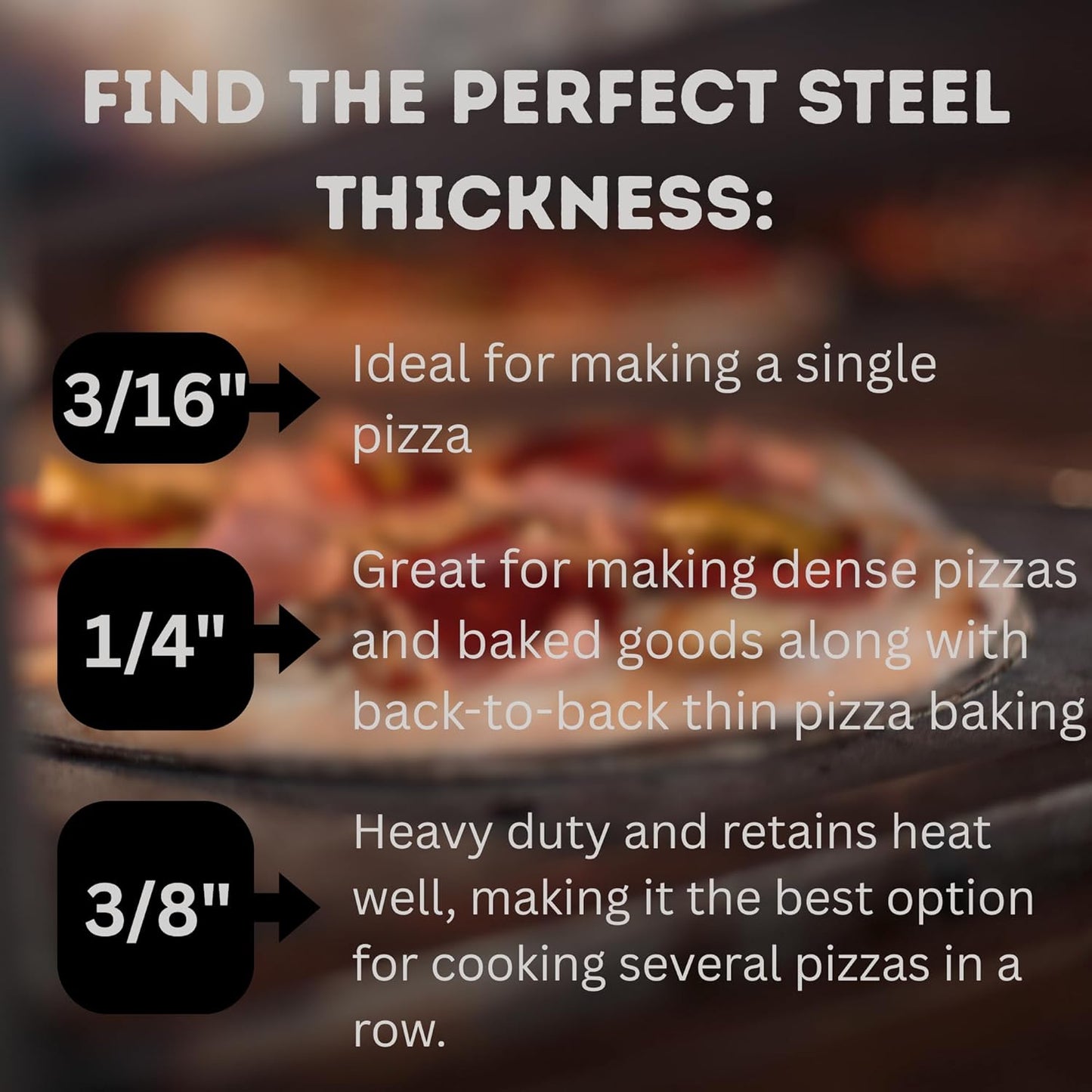 14" by 14" Pizza Steel (3/16" Standard Thickness) - Multipurpose Cooking Steel for Ovens & Grills - Made in the USA