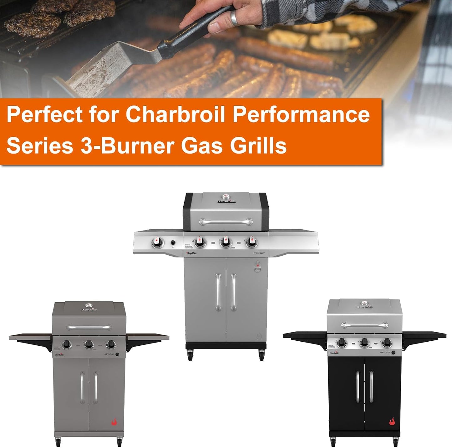 Full-Size Griddle Inserts for Charbroil Performance Convective 3 Burner 463228622 463732623, Flat Top Griddle for Charbroil Grill 463732823 463732923, Replacement Parts for G426-0005-W1