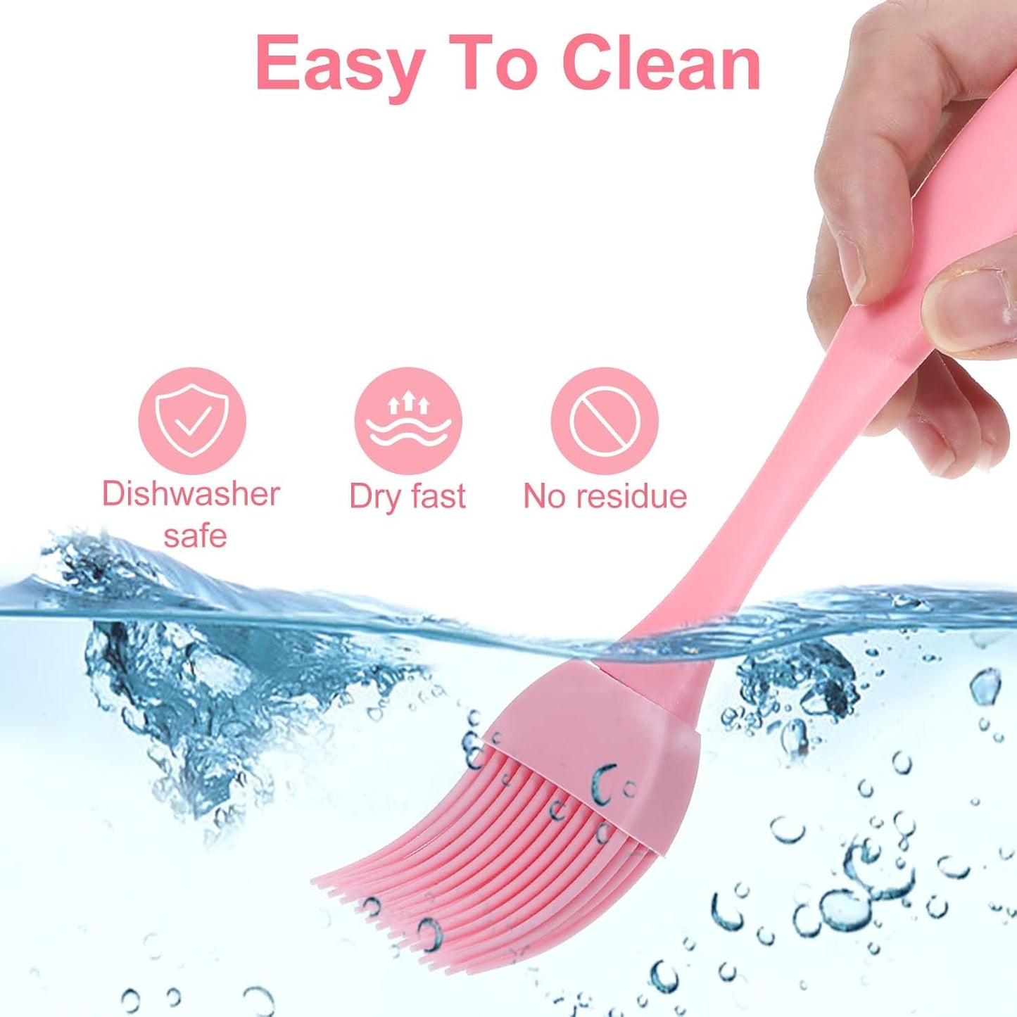 4 Pcs Silicone Basting Pastry Brush Heat Resistant Oil Brush for Cooking Kitchen Food Baking Butter Baster BBQ Grill Dishwasher Safe Multicolor for Sauce Marinade Meat Glazing