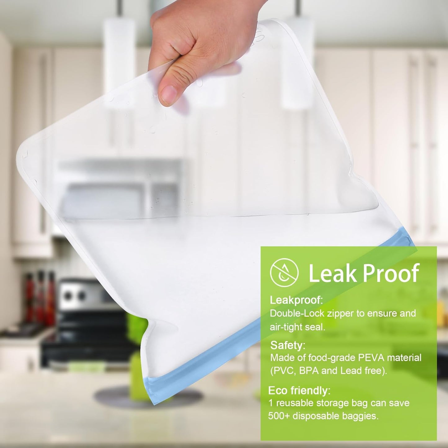 SPLF 12 Pack Dishwasher Safe Reusable Bags Silicone, Leakproof Reusable Freezer Bags, BPA Free Reusable Storage Bags for Lunch Marinate Food Travel - 2 Gallon 5 Sandwich 5 Snack Bags