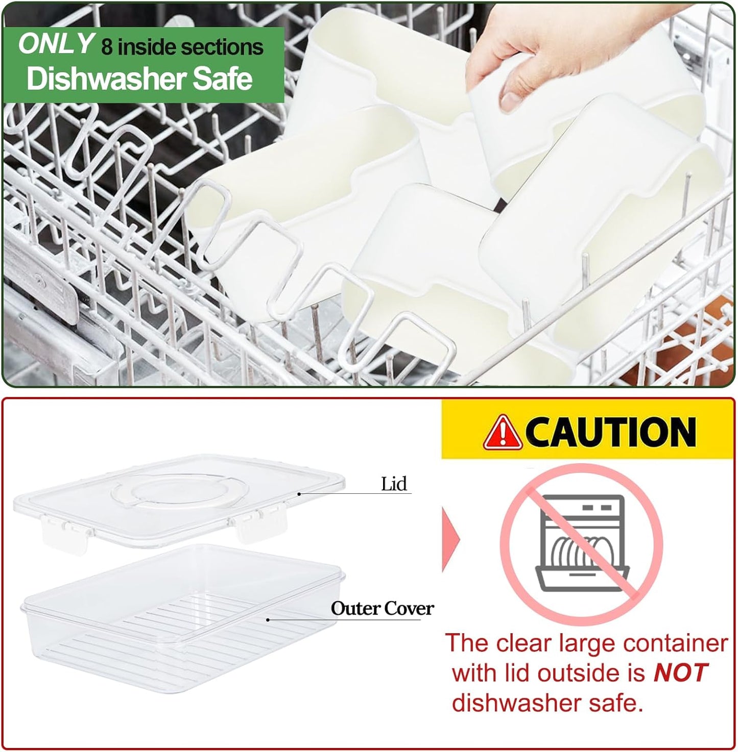 shopwithgreen Divided Serving Tray with Lid and Handle, Portable Snackle Box Charcuterie Container for Party, Veggies, Snack, Fruit, Nuts, Candy, Christmas Tray Snack Box for Entertaining, Picnic