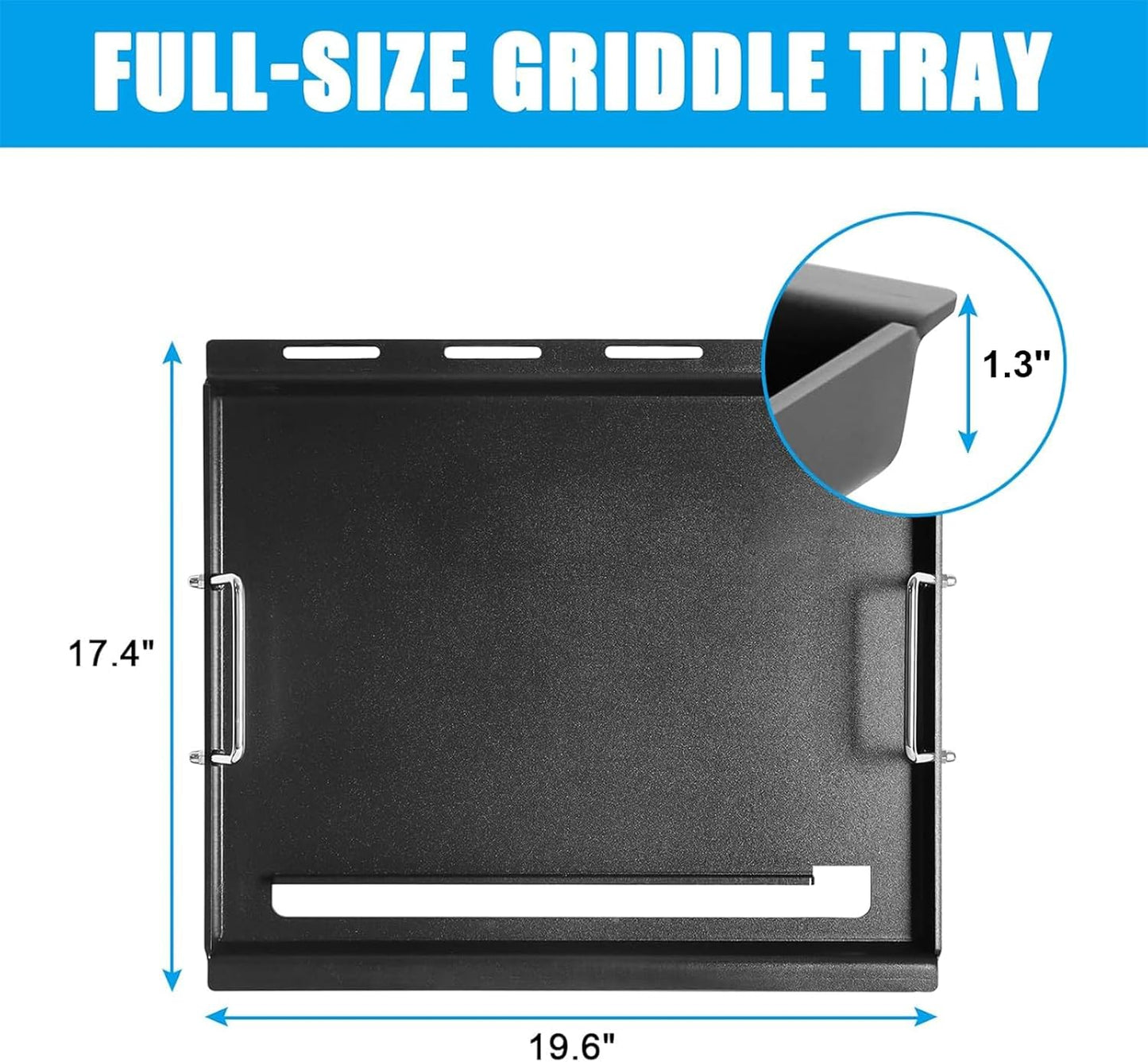 Full-Size Griddle Inserts for Weber Spirit 200 Series Gas Grills, Flat Top Griddle Replacement for Weber Spirit I & II E-210 S-210 E-220 S-220 Series, Carbon steel