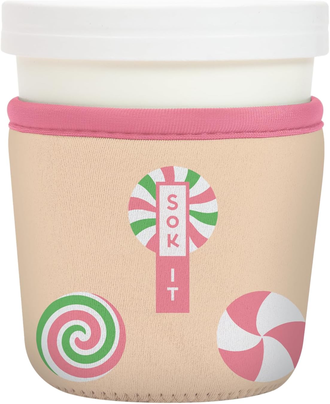 Sok It IceCreamSok Insulated Neoprene Cover (Candy Lane, Tapered Ice Cream Pints)