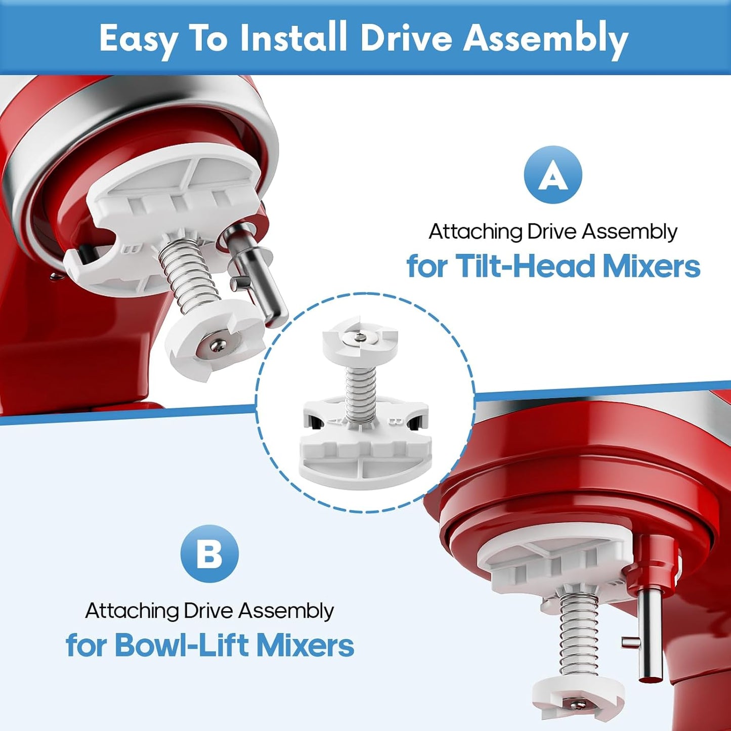 COFUN Ice Cream Maker Attachment for KitchenAid Stand Mixers | 2 Quart Ice Cream Bowl Compatible with 4.5Qt & Larger Mixers | Sorbet & Gelato Maker Accessory, White