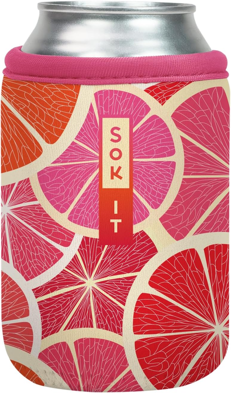 Sok It CanSok Sleeve for Beer & Soda Insulated Neoprene Cover (Sunshine Slices, 12oz Can Sleeve)