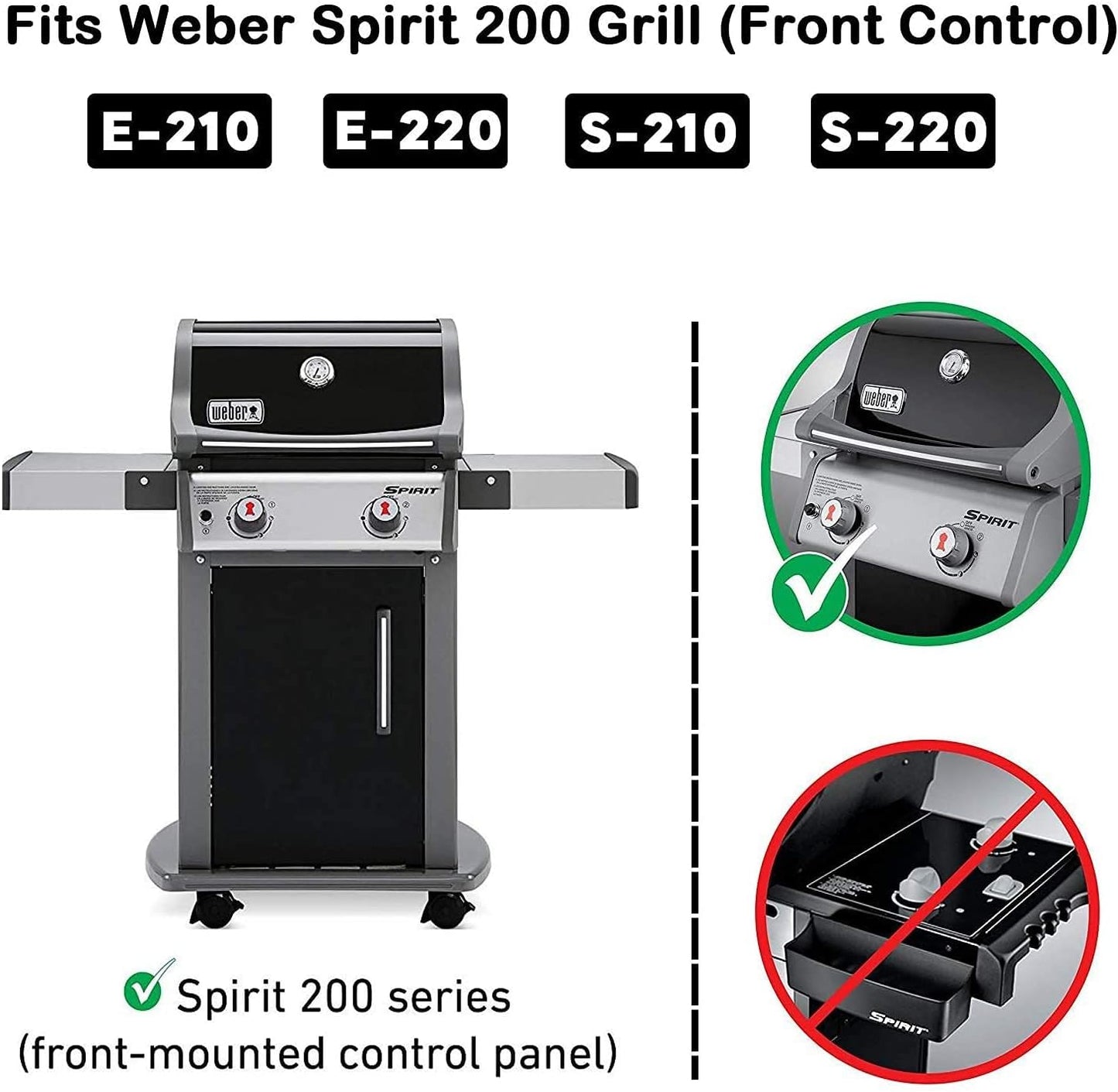 Uniflasy 7637 Grill Cooking Griddle for Weber Spirit I & II 200 Series 17.5 inch Spirit E210 Spirit E220 Spirit S210 Spirit S220 with Front Control Weber Spirit 200 Grill Replacement Flat Cooking Pan