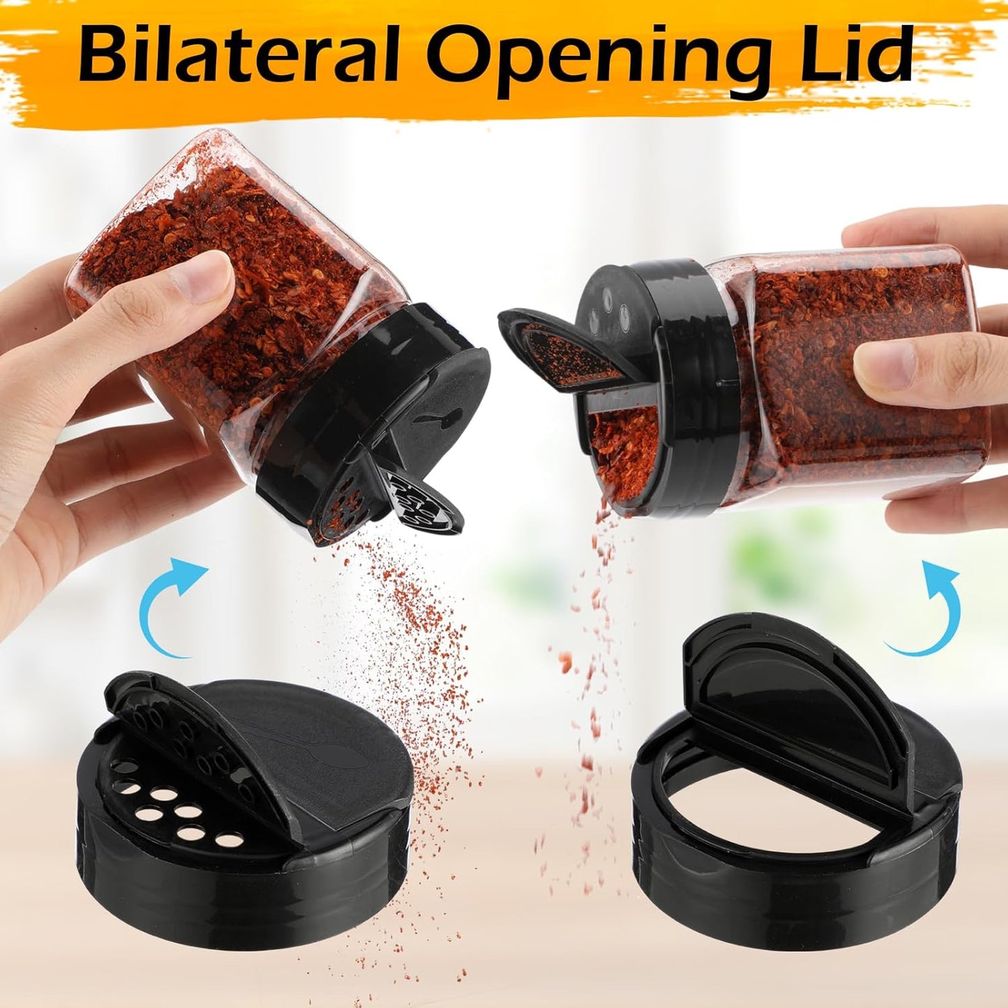 30 Pack Plastic Spice Jars with Shaker Lids Clear Seasoning Containers Spice Bottles for Kitchen Storing Spice Herbs Seasoning Powders(Square,6.1 oz)