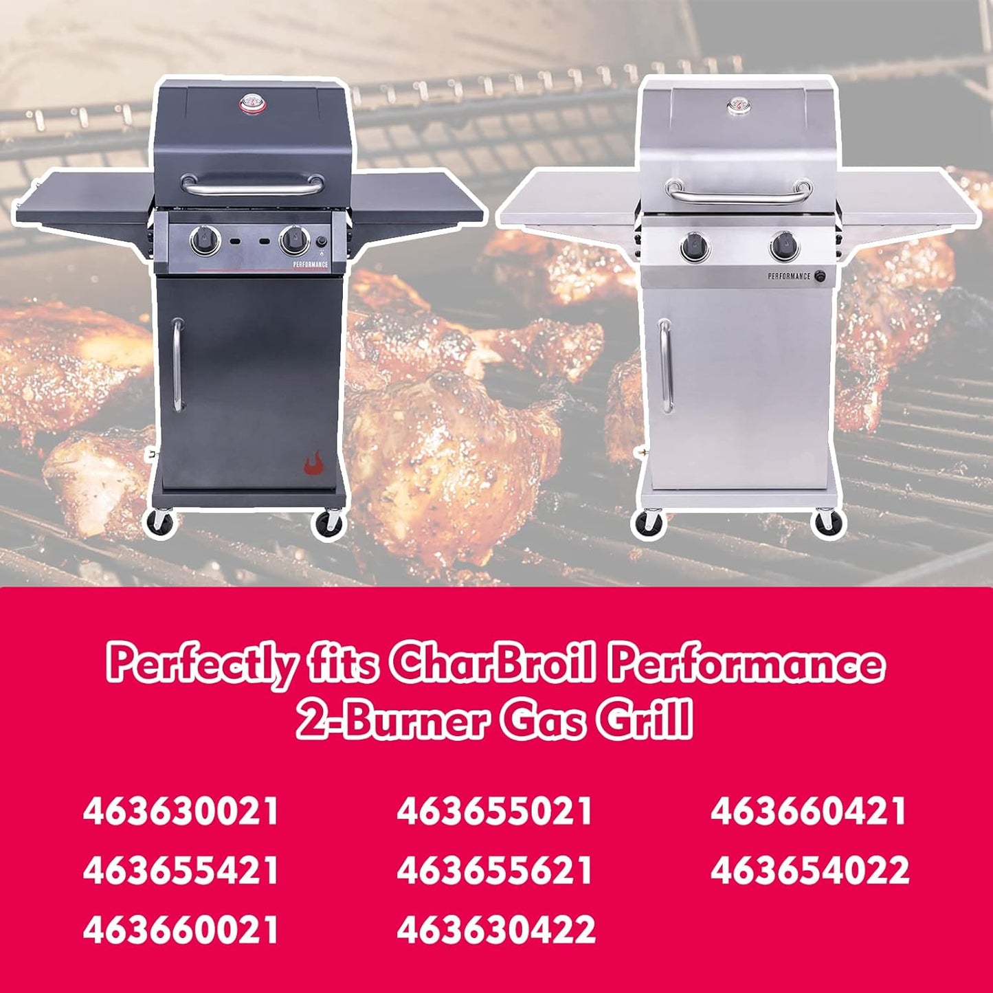 Uniflasy Cast Iron Cooking Grates fits CharBroil 2-Burner 463630021 463655021 463655421 463655621,Grids for Charbroil 463660421 463654022 463660021 463644220 463632320 Replacement Grill Grates