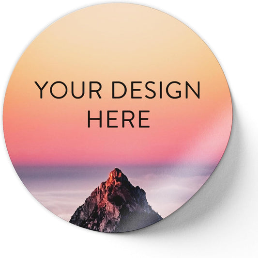 100 Custom Vinyl Stickers - Upload Your own Image, Text, Design, Logo - Personalized Logo Labels for Handmade, Packaging, Bottle, Jars, Candle, Brand Stickers (Mountain, 1.5x1.5)