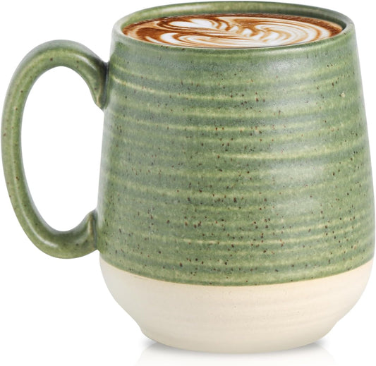 Hasense Ceramic Soup Cup With Handle, 20oz Large Coffee Cup for Home and Office, Perfect for Tea, Coffee, Latte, Dishwasher and Microwave Safe, 1 PCS(Green)
