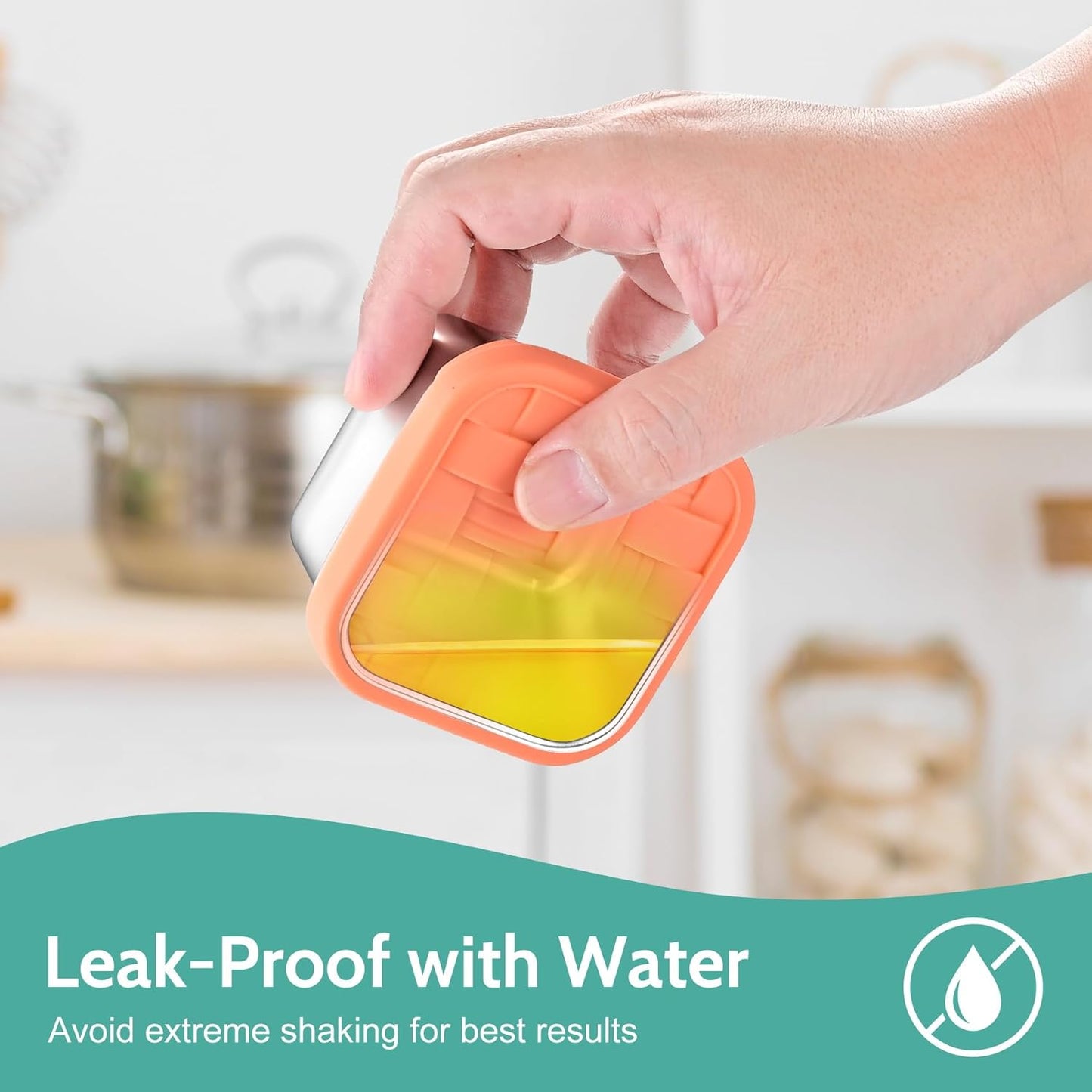 8PC 6oz Stainless Steel Snack Containers with lids, BPA-Free Metal Kids Snack Cups with Fork and Spoon, Leakproof Lunch Box Containers，Resuable Baby Food Storage Bowl