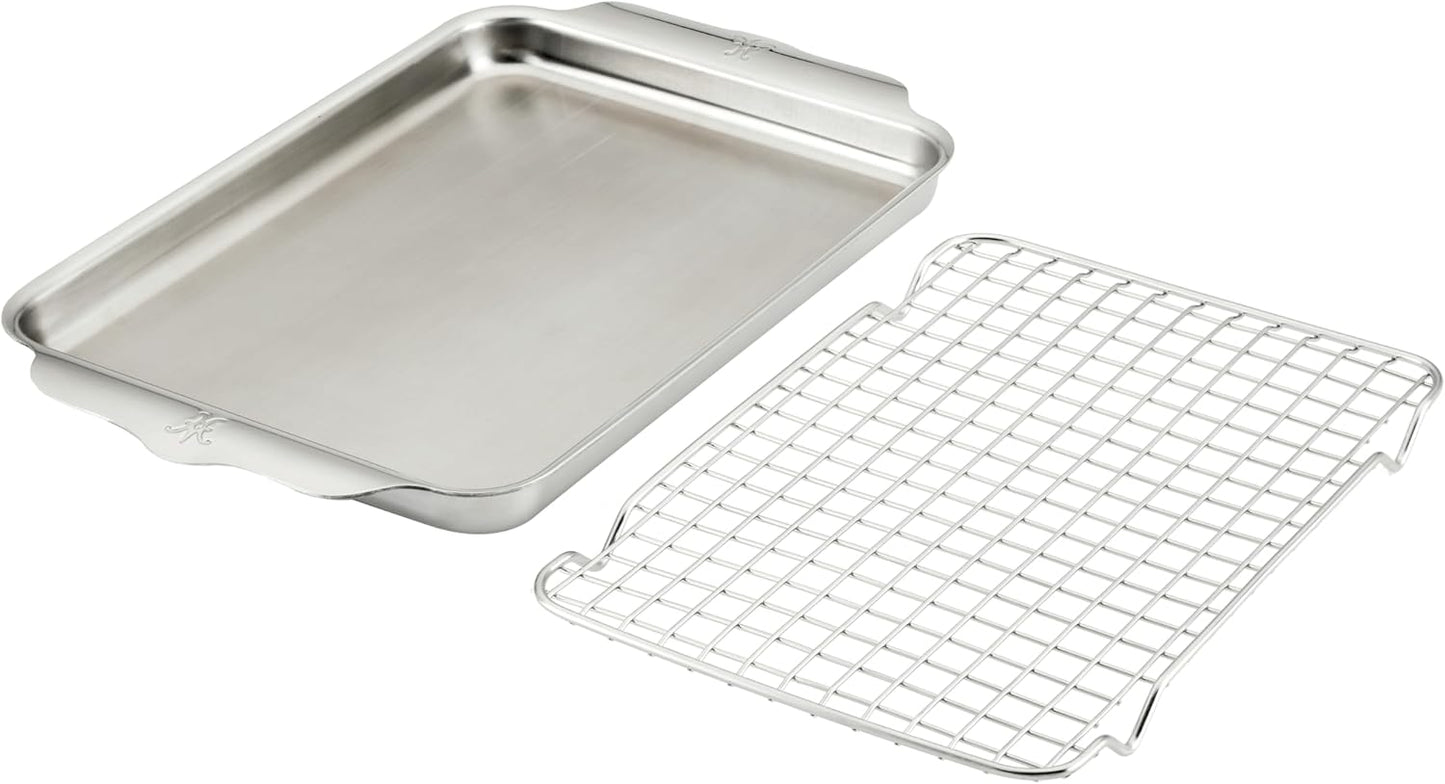 Hestan Provisions OvenBond – 9" x 12.5" Tri-ply Quarter Sheet Pan with Stainless Steel Rack