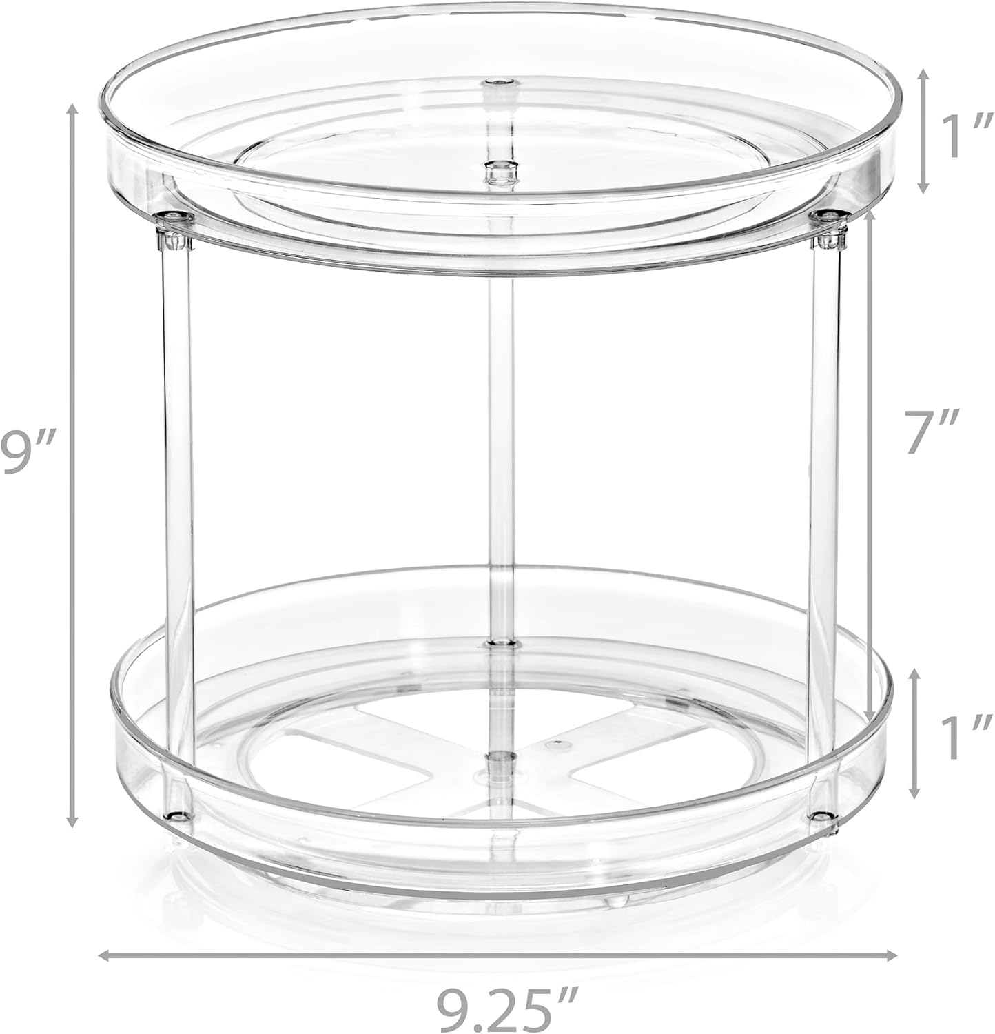 Sorbus 9 Inch Clear Lazy Susan Organizer Set, 1 Tall Turntable Organizer for Spice Organization for Cabinet, One 2 Tier Lazy Susan for Kitchen, Home, Office, Closet, Laundry Room Organization