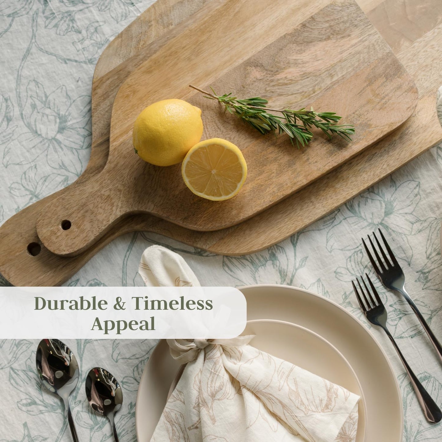 Wood Cutting Board 24x13 Handmade Serving & Chopping Board Paddle with Handle, Premium Home Decor Wooden Cutting Boards for Kitchen Display & Chopping, Light Wood