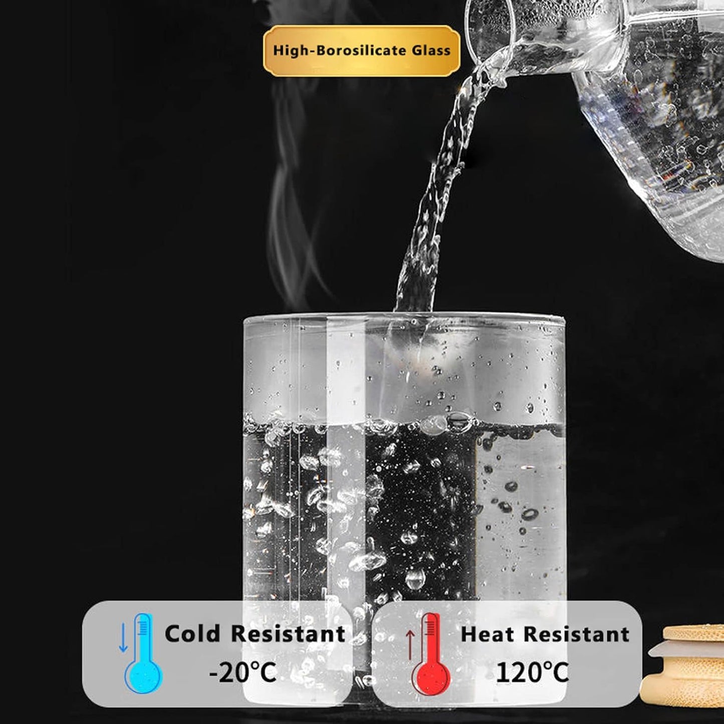 4-Pack 18.5oz Airtight Glass Meal Prep Containers with Lids – Overnight Oats Jars for Coffee, Nuts, Candy, Chia Seed Sugar & Pudding | Leakproof Borosilicate Glass Food Storage Jars