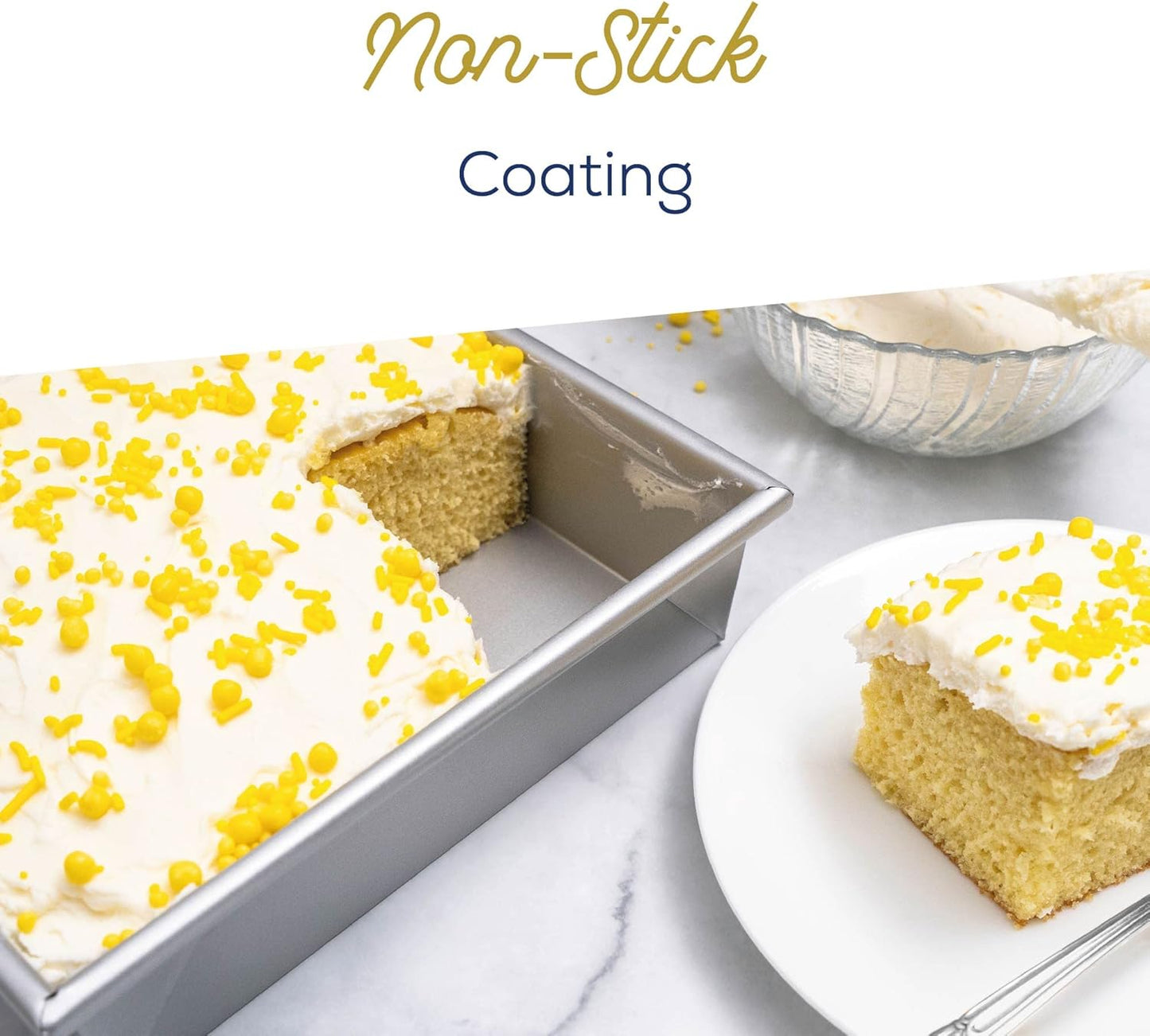 Ultra Cuisine Square Cake Pan - Non-Stick Steel Stick - Easy Release - Durable Baking Tool - Ideal for Brownies - Loaves - Aluminized Steel - Square Baking Pan - Excellent Brownie Pan - 7x7 Cake Pan