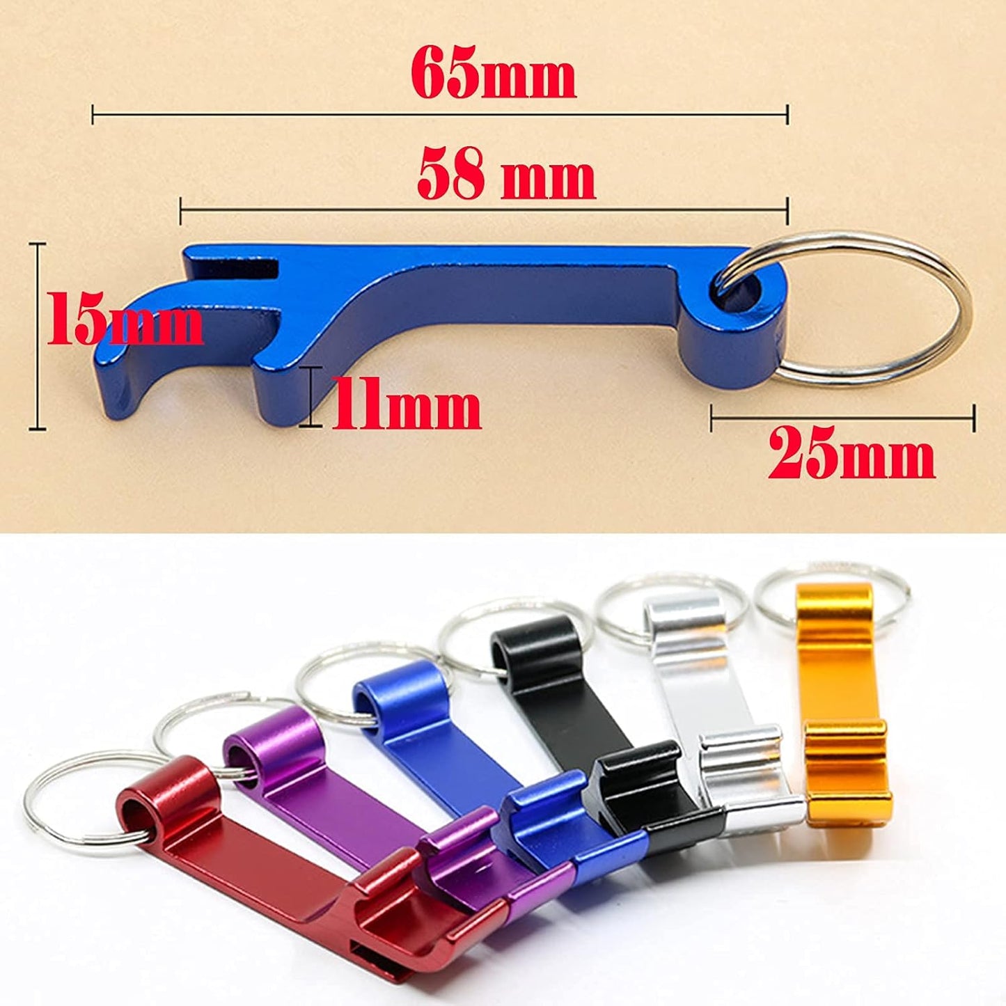 Slavna 100 Bottle Opener Keychain Bulk for Men Women Multicolor Aluminum Key Chain Beer Can Bottle Opener for Party Favor Wedding Favor Bartender Groomsmen Fathers Day