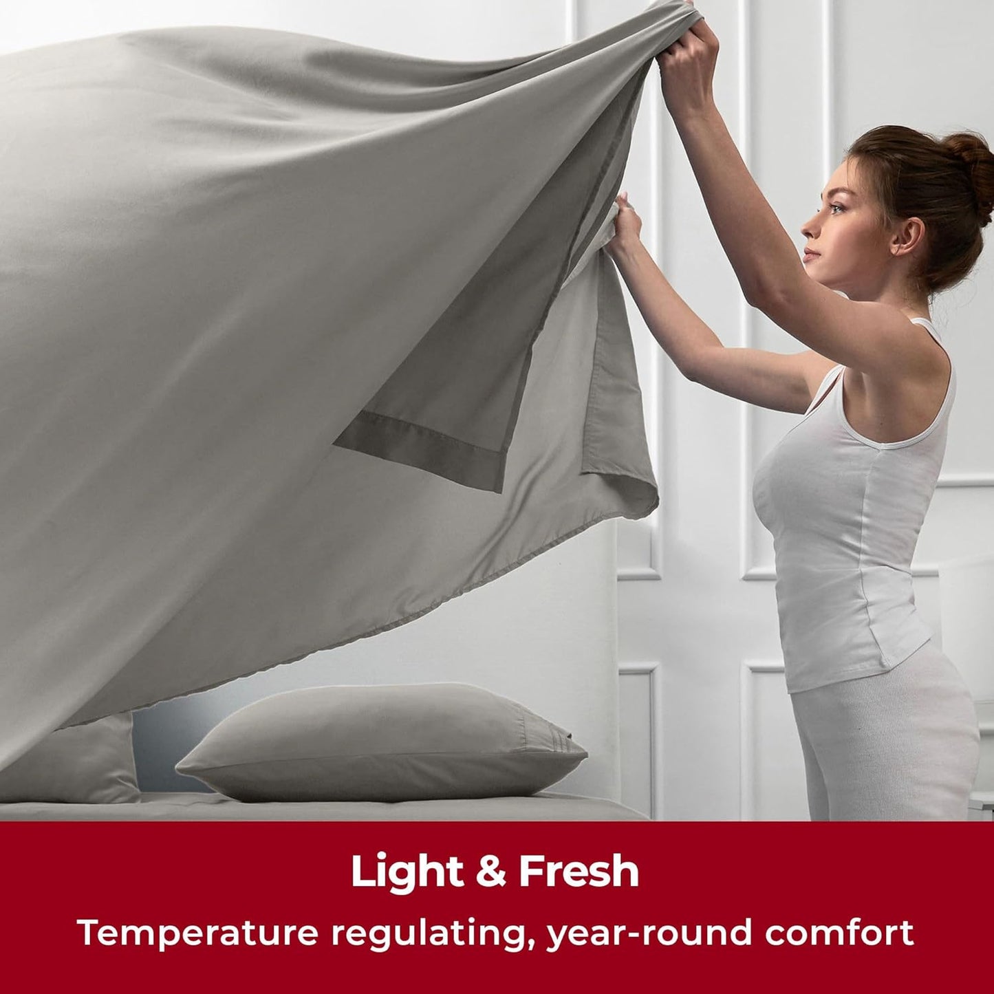 Mellanni Twin XL Sheets Set - 3 PC Iconic Collection Bedding - Hotel Luxury, Extra Soft, Cooling Bed Sheets - Wrinkle, Fade, Stain Resistant (Twin Extra Long, Taupe)