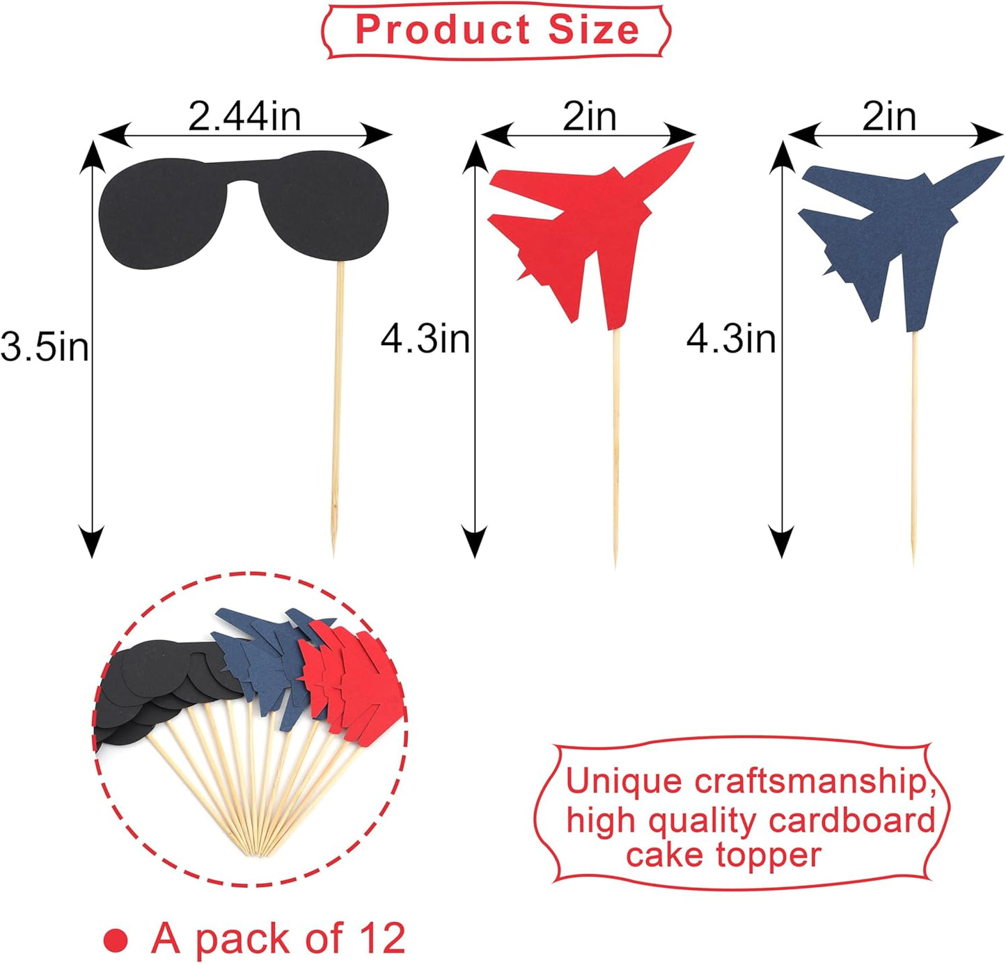 Fighter Party Cupcake Topper - Airplanethemed Birthday Party Decorations,Military Graduation, Jet Banner, Pilot Retirement,Top One Theme Cake Toppers (cake toppers)