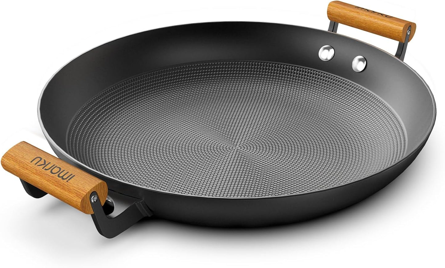 imarku Non Stick Frying Pan, 14 Inch Large Cast Iron Skillets, Cooking Paella Pan with Stay Cool Handle, Nonstick Grill Pan Compatible with All Cooktops, Best Gifts for Women Men