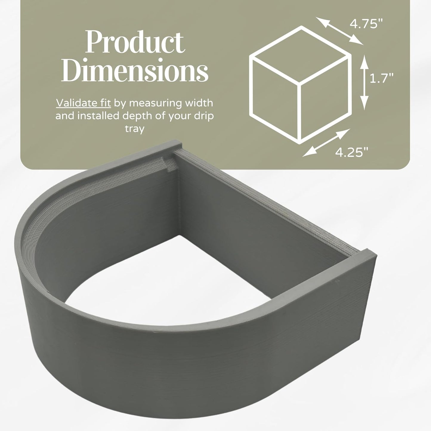Drip Tray Mug/Cup Riser Made for the Keurig to Reduce Splashes - Riser Only (Gray, K-Slim 1.7 Inches Tall)