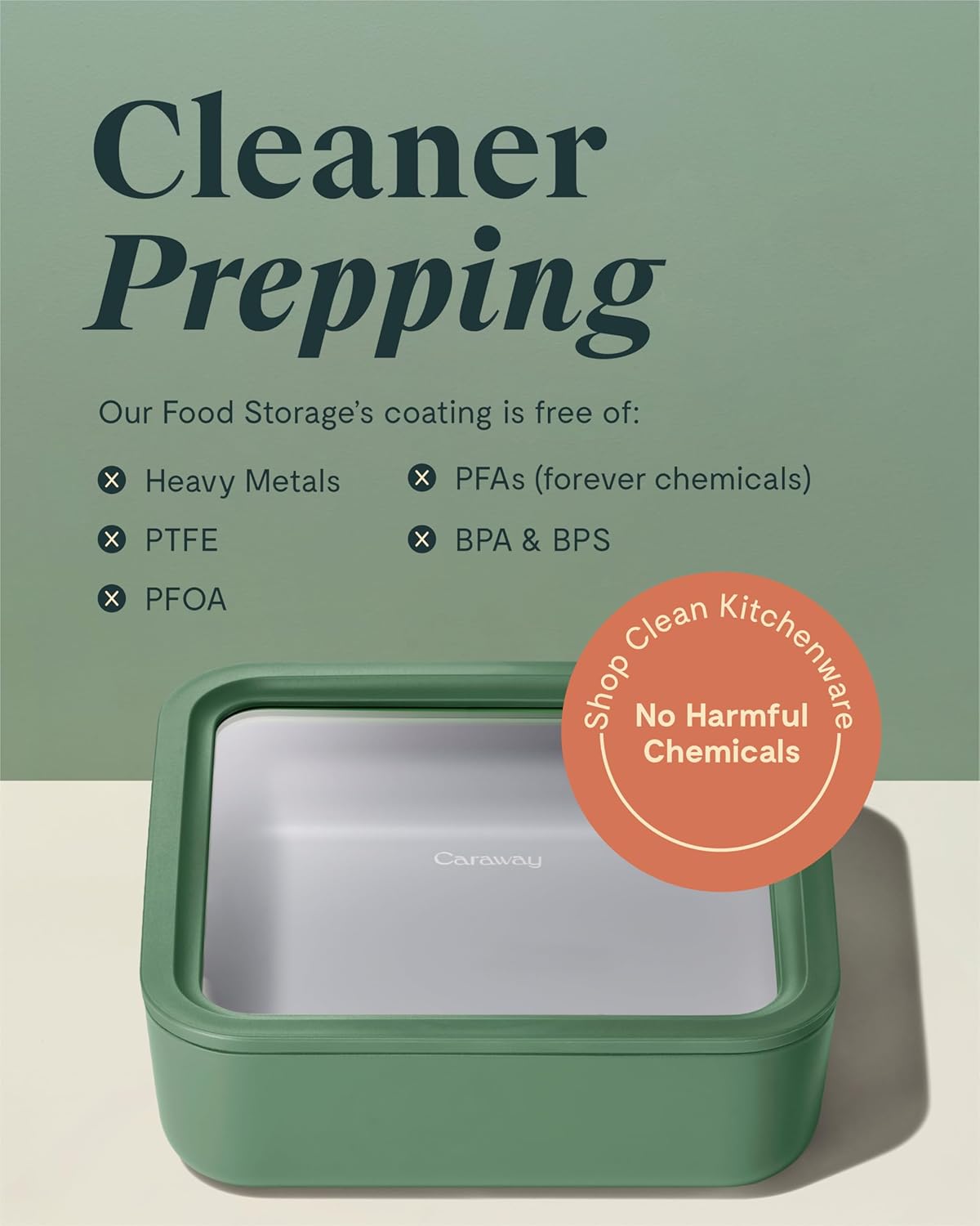 Caraway 2pc Glass Food Storage Set - 10 Cup Food Containers (2) - Ceramic Coated - Non Toxic, Non Stick Lunch Box with Lids. Dishwasher, Oven, & Microwave Safe - Gray