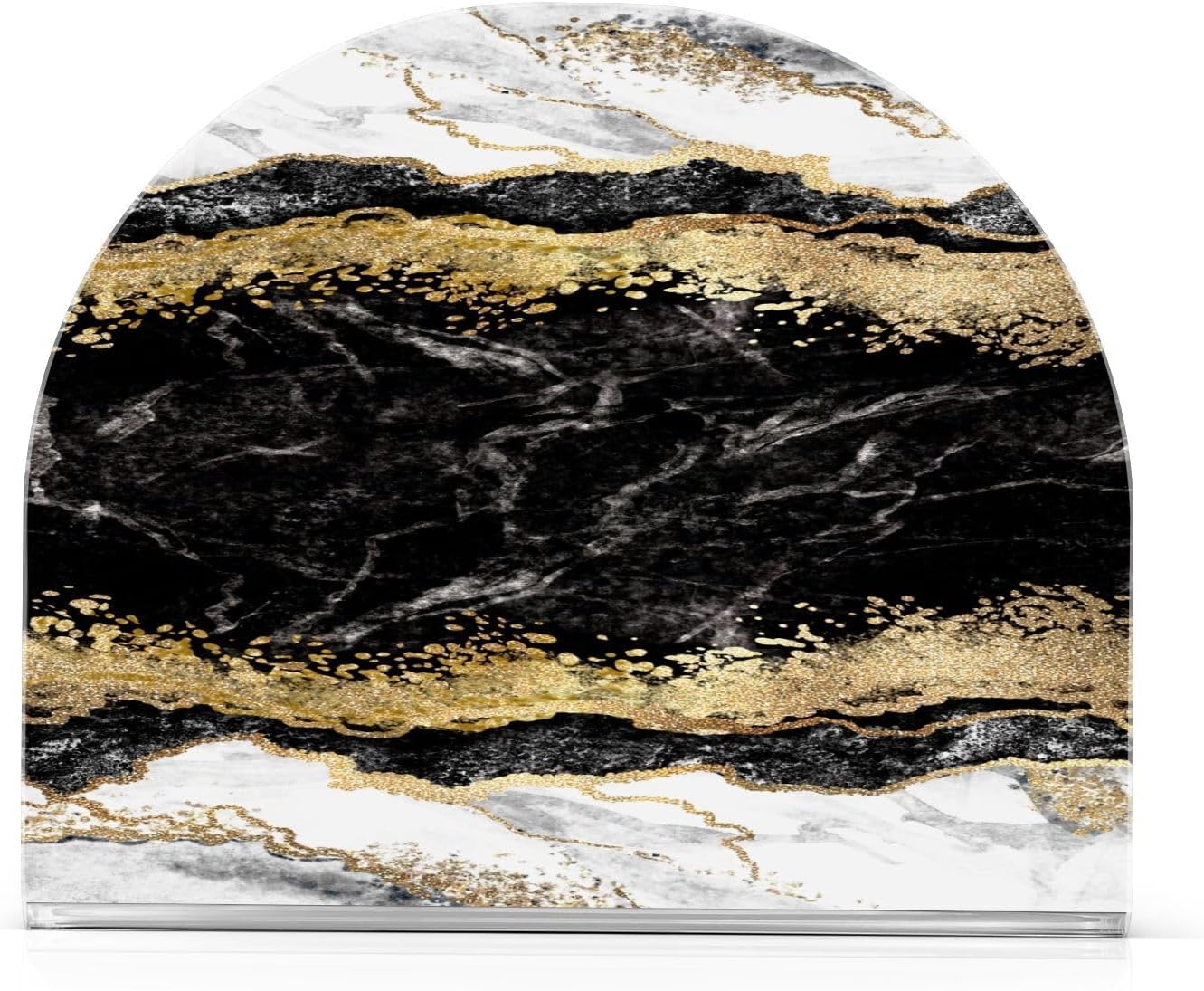 Black White Marble Gold Veins Napkin Holder for Table Paper Napkins Holder Acrylic Tissue Dispenser Kitchen Dining Room Bathroom Party Car Decor