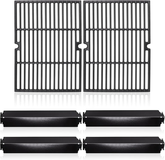 Hiorucet Grill Grates & Heat Plates for Charbroil Commercial Series 4-Burner Gas Grill Replacement Parts, Char Broil 463244011, 463247009, 463268007, 463247412, 463268008, 463268606, 463268706.
