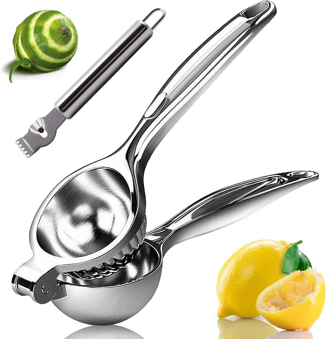 Lemon Squeezer, Lemon Squeezer Juicer, Citrus Juicer Handheld, Metal Lemon Hand Press, Lime Squeezer Bar Tool, Manual Citrus Press w/Stainless Steel Zester