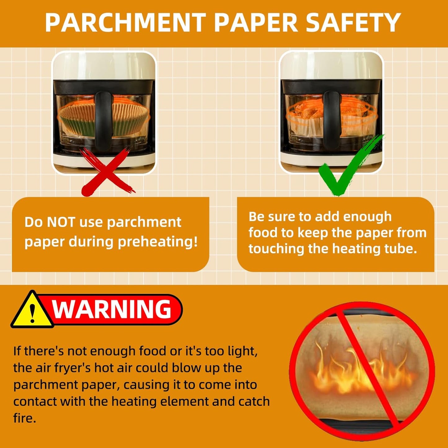 Air Fryer Paper Liners for 3-6 Qt, 7.1 x 7.1 inch Thickened Square Disposable Parchment Liner compatible with Ninja AF141/Chefman/Instant Pot/Cosori Airfryers