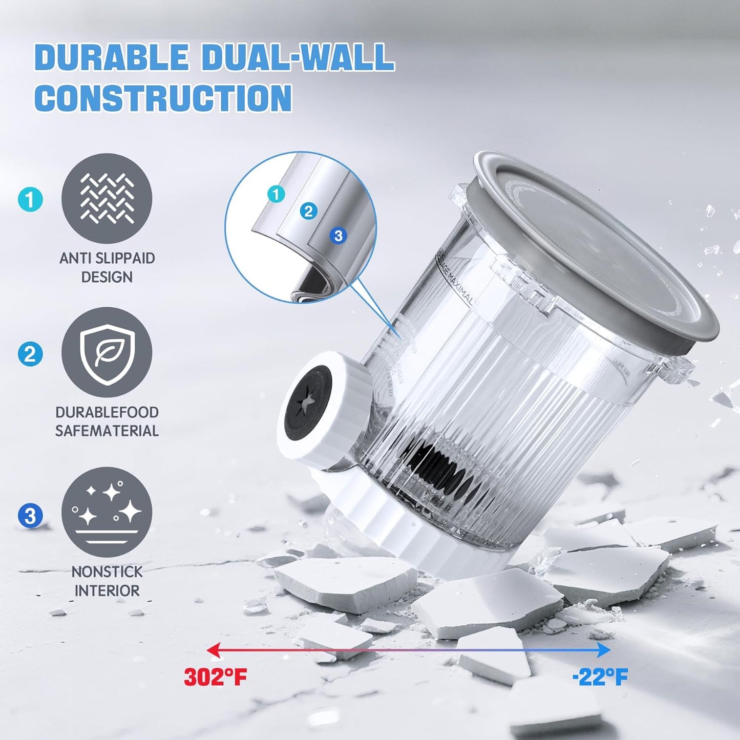 4 Pack Creami Swirl Pints & Lids for Ninja, Compatible with NC700 Series Ninja Swirl Ice Cream & Soft Serve Makers, with 4 Spoons & 64 Writable Labels, BPA-Free & Dishwasher Safe, Grey Lids