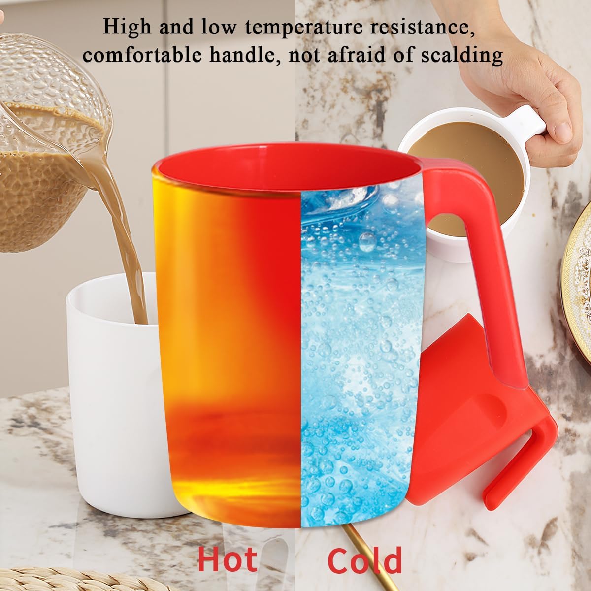 Kyraton Plastic Mug Set 12 Pieces, FR Color Unbreakable And Reusable Light Weight Travel Coffee Mugs Espresso Cups Easy to Carry And Clean, Dishwasher Safe