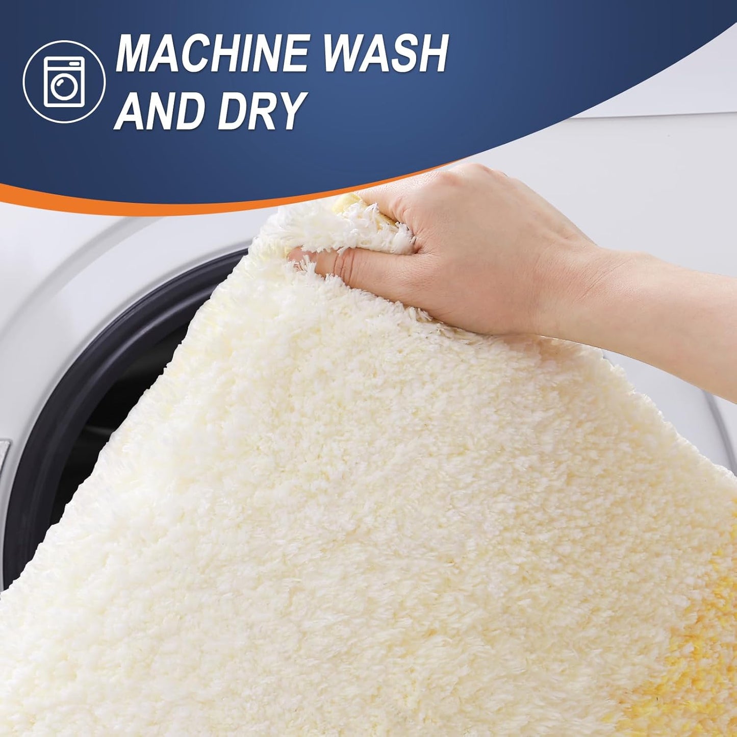 OLANLY Bathroom Runner Rugs 47x17, Extra Soft Absorbent Microfiber Bath Rugs, Rubber Backing, Quick Dry, Machine Washable Bath Mats for Bathroom Floor, Tub and Shower, Home Decor Accessories, Yellow