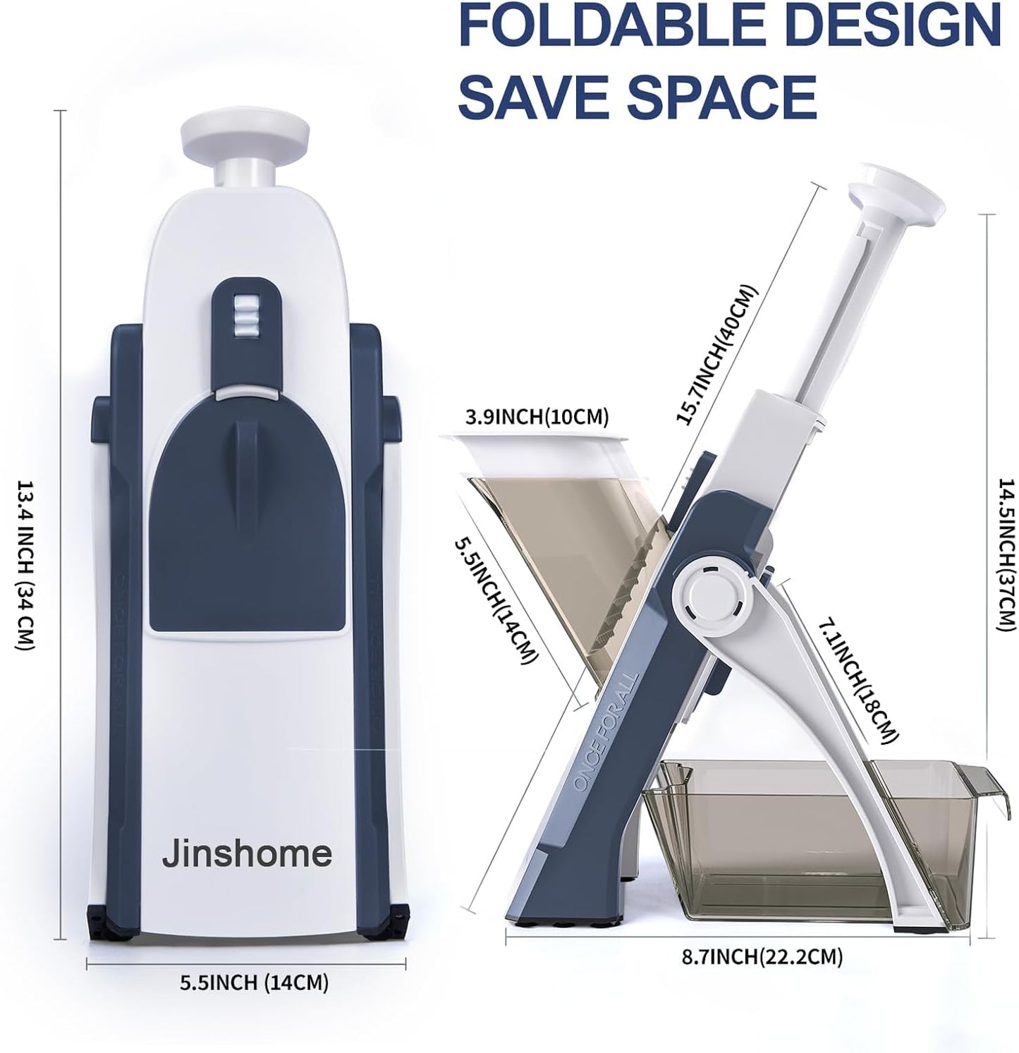 Safe Mandoline Slicer and Vegetable Chopper, Multi Potato Slicer for Kitchen, 4 Modes 100+ Presets Thickness Adjustable,(Blue)