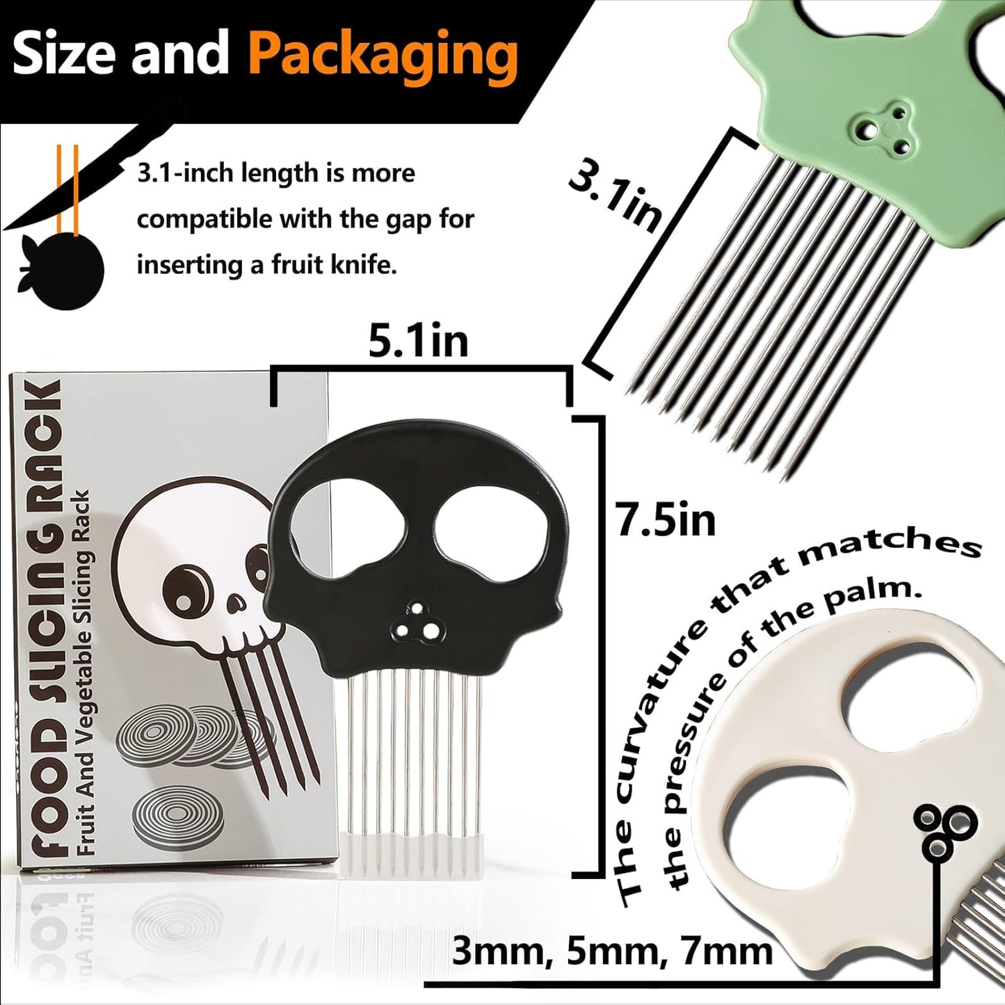 Stainless Steel Onion Cutter & Egg Slicer – Multi-Function Vegetable Cutter and Herb Stripper for Avocados, Tomatoes, and Potatoes (White)