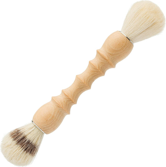 Redecker Double Dust Brush with Oiled Beechwood Handle, Goat Hair and Pig Bristle Brush Heads, Made in Germany