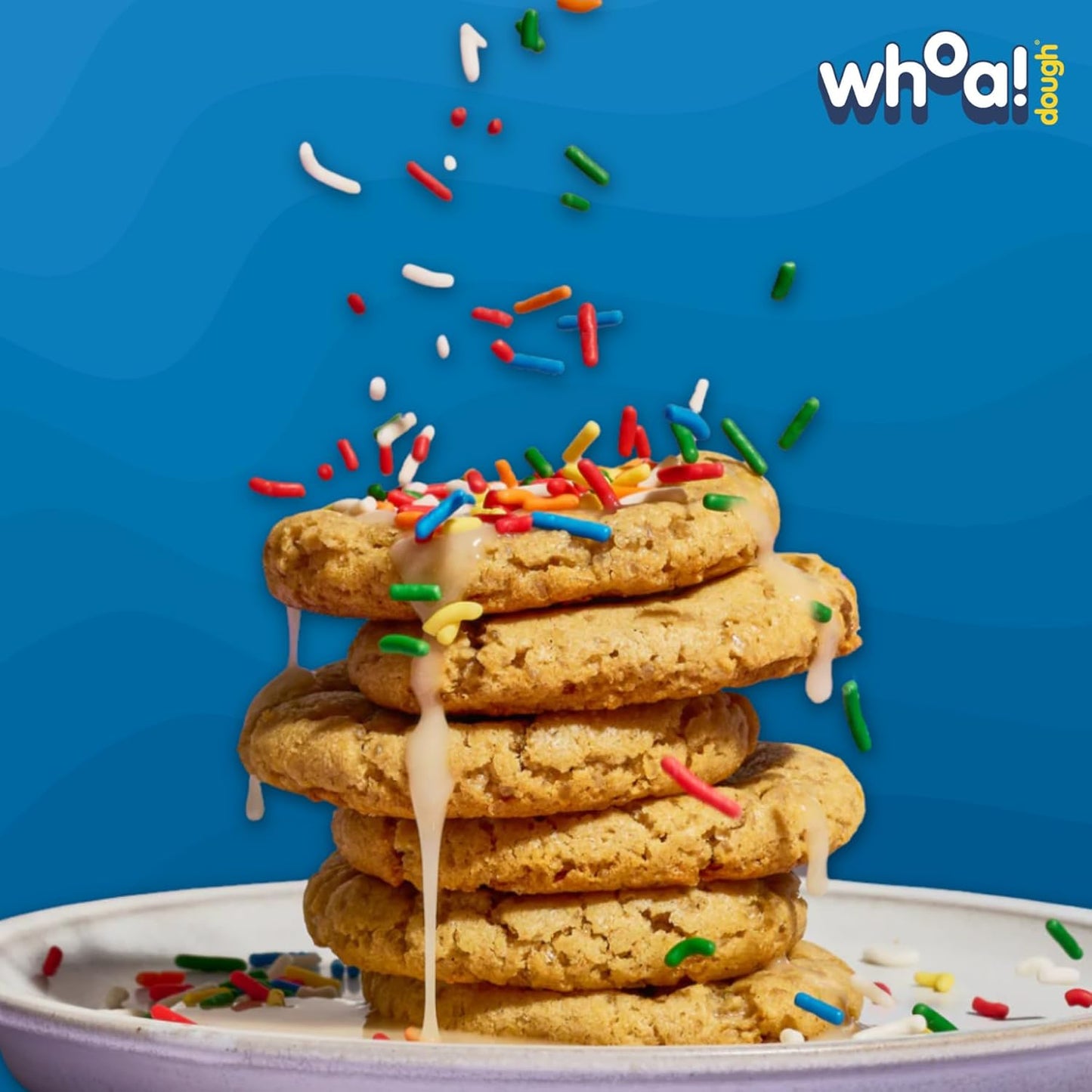 Whoa Dough Ready to Bake Cookie Dough Sugar Cookie – Certified Non-GMO, Kosher, Gluten Free – Plant-Based Snack Dough Made with Real Ingredients – 12 Pack