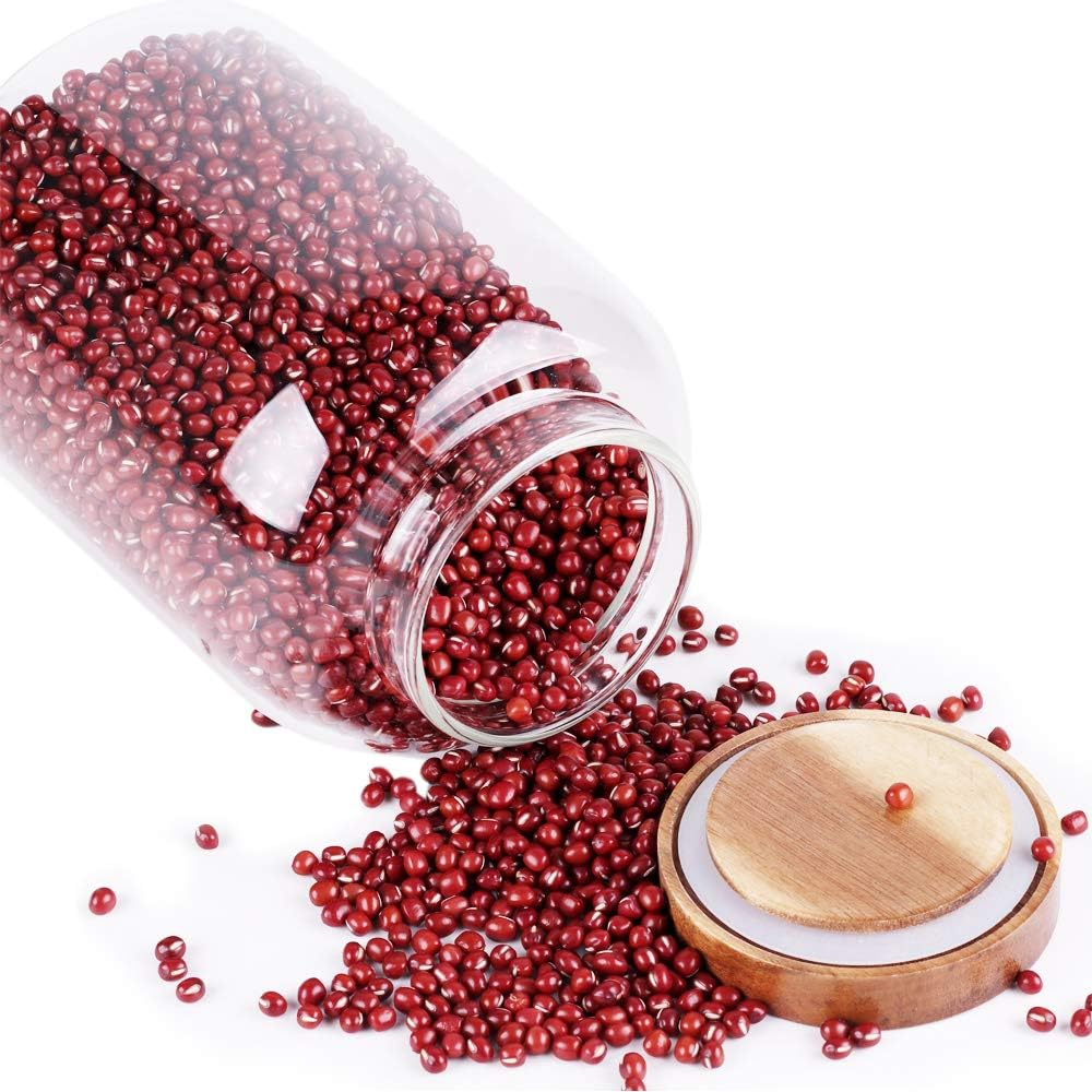 Large Glass Food Canisters, 66 FL OZ(1950ml) Kitchen Serving Stoarge Container with Airtight Acacia Lids, Cereal Dispenser Jars for Spaghetti Pasta, Powder, Spice, Tea, Coffee(7.6inch high)